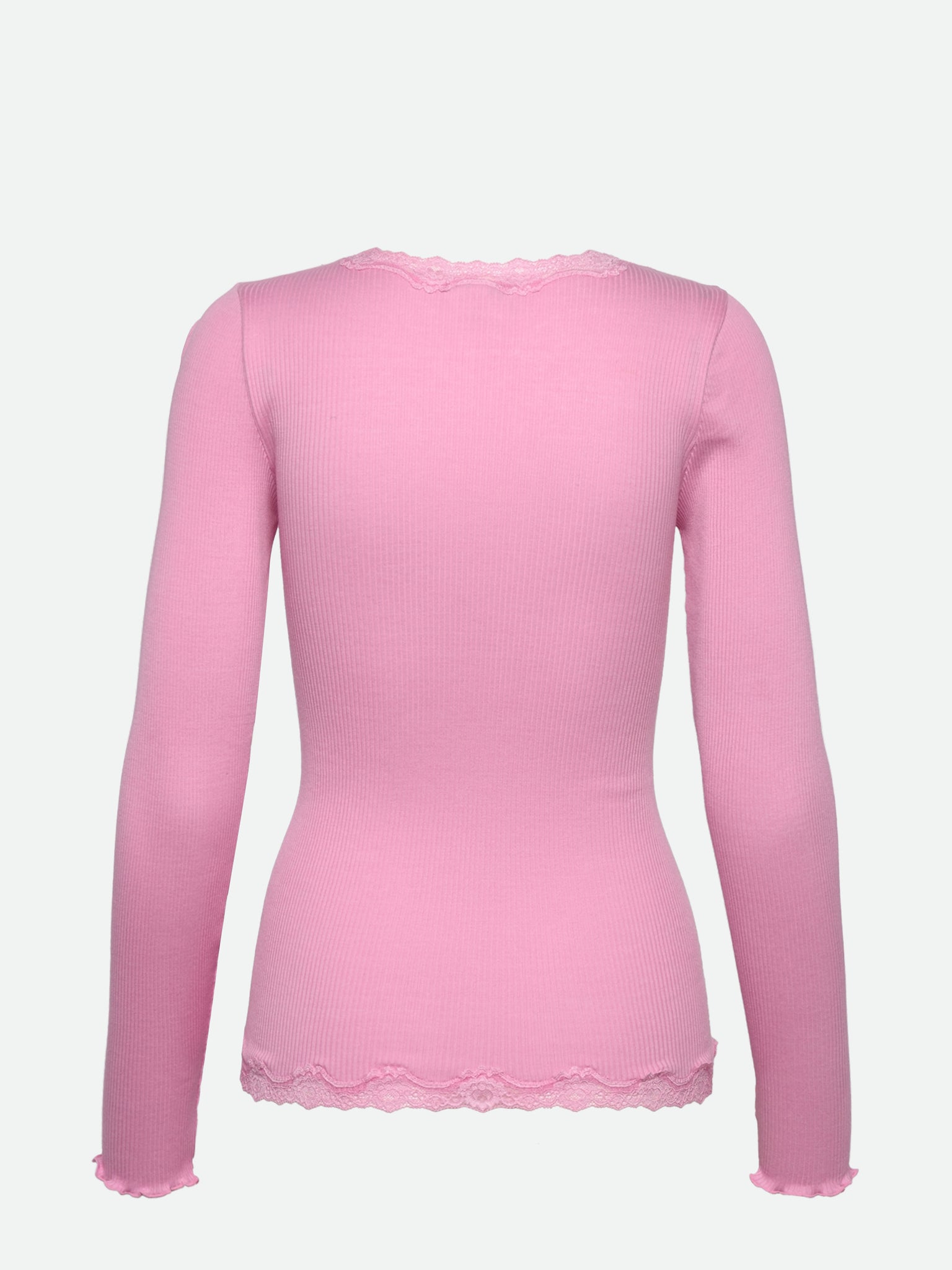 RWBabette Seiden-Strickjacke mit V-Ausschnitt und Spitze