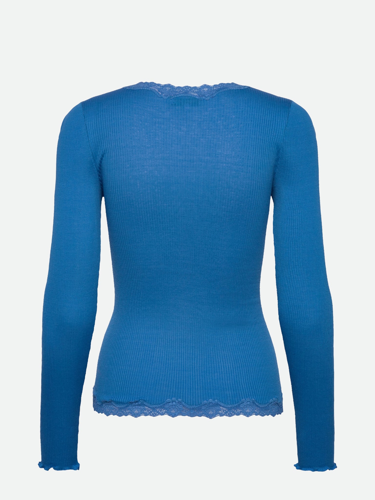 RWBabette Seiden-Strickjacke mit V-Ausschnitt und Spitze