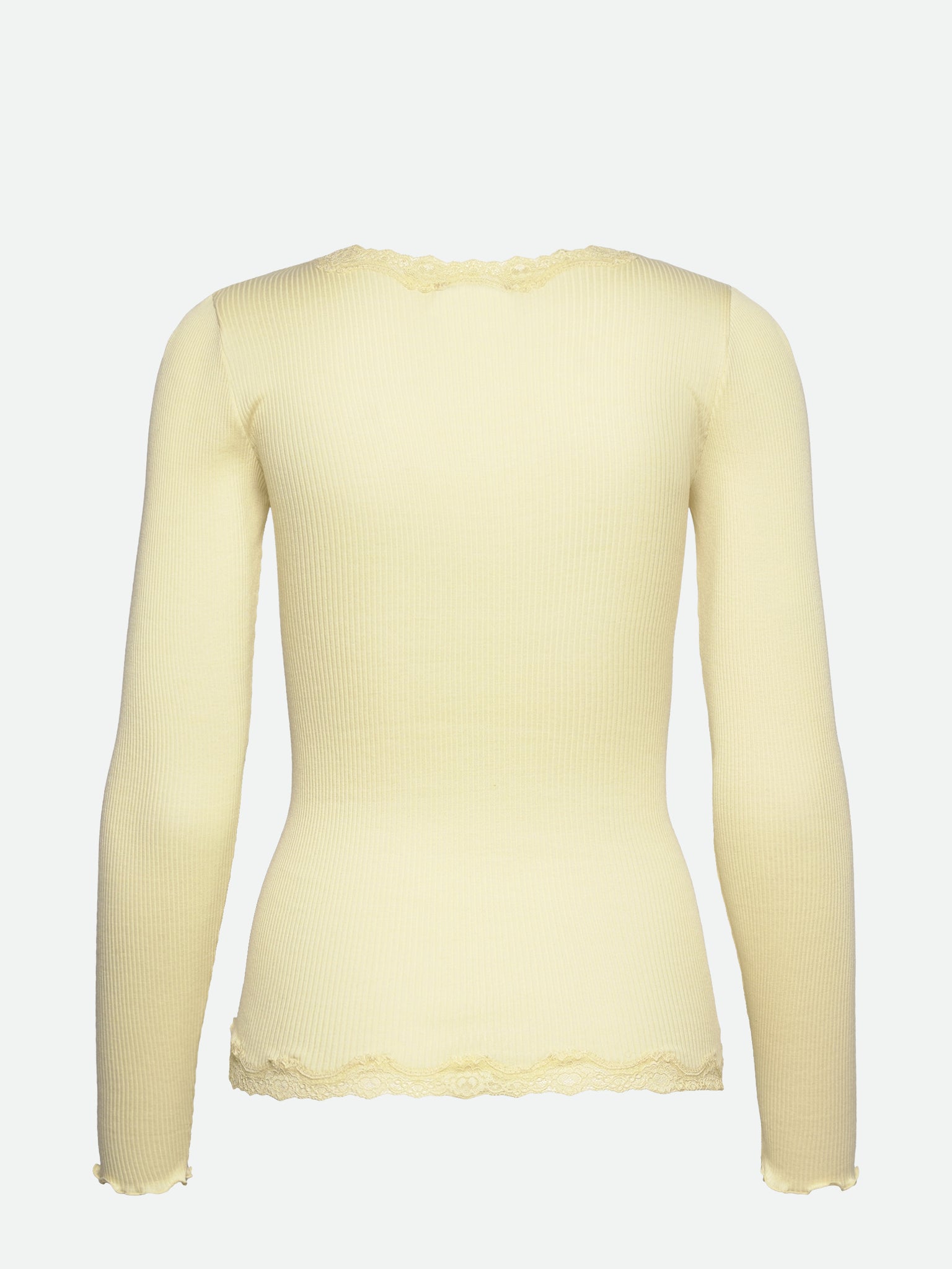 RWBabette Seiden-Strickjacke mit V-Ausschnitt und Spitze