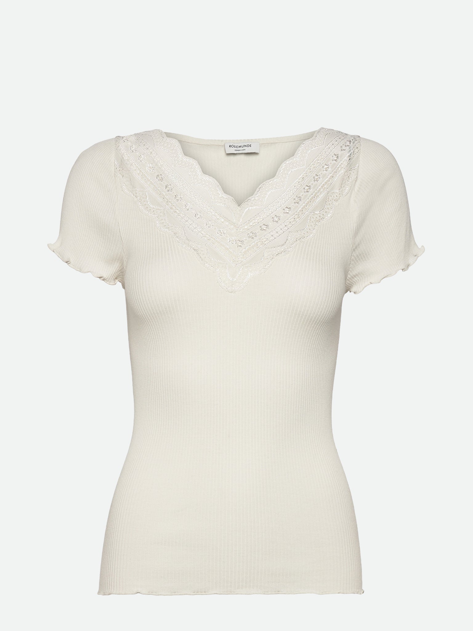 RWBenita Silk SS V-neck T-shirt T-shirt Rosemunde Woman XS ivory