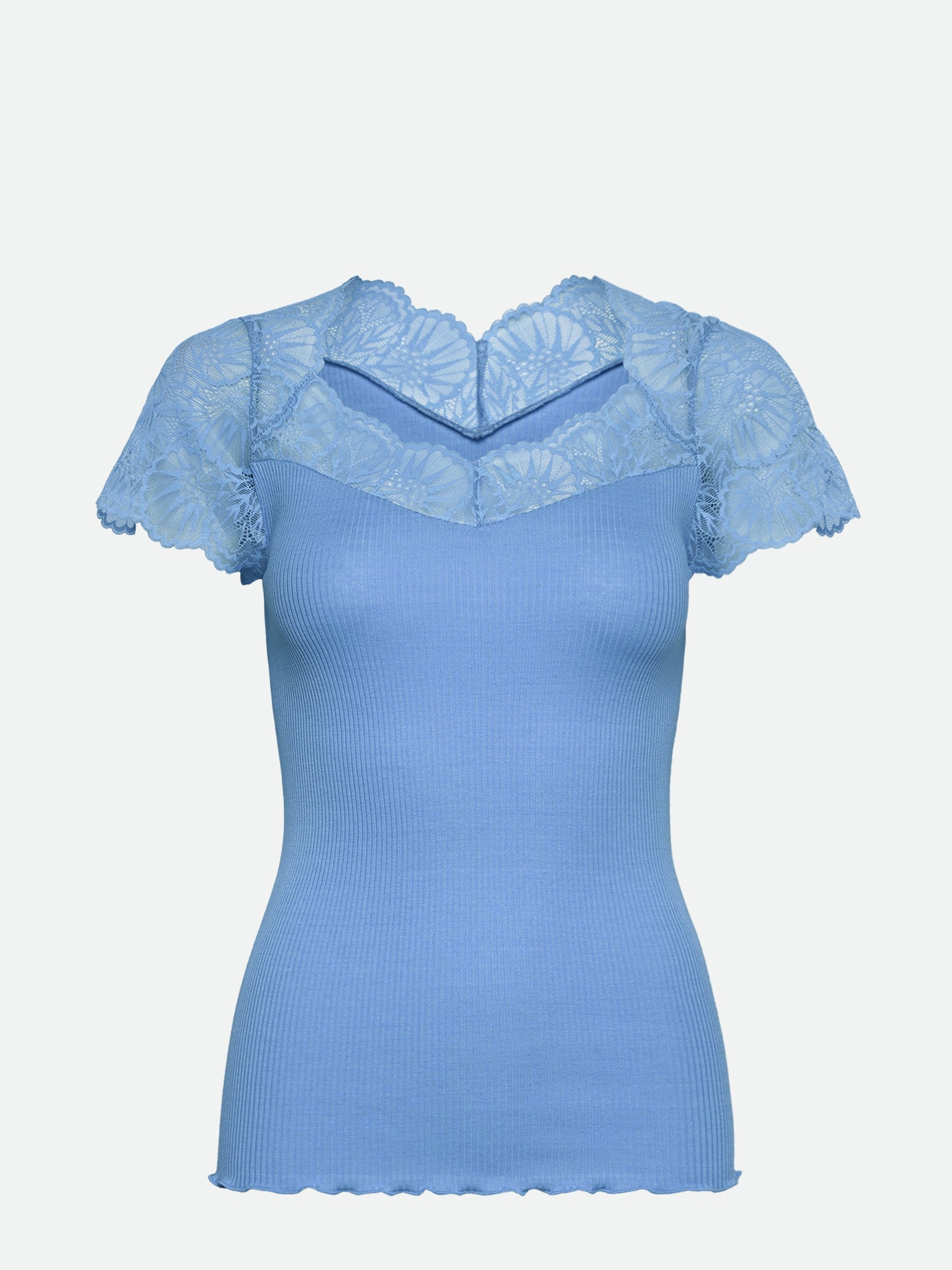 RWBeatha Silk Capsleeve T-shirt T-shirt Rosemunde Woman XS blue heaven