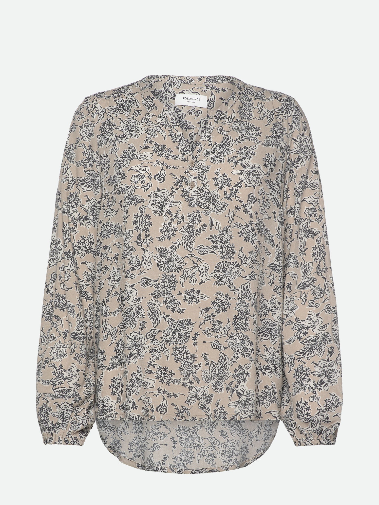 RWElif LS V-neck Long Blouse Blouse Rosemunde Woman 34 parsley fields print