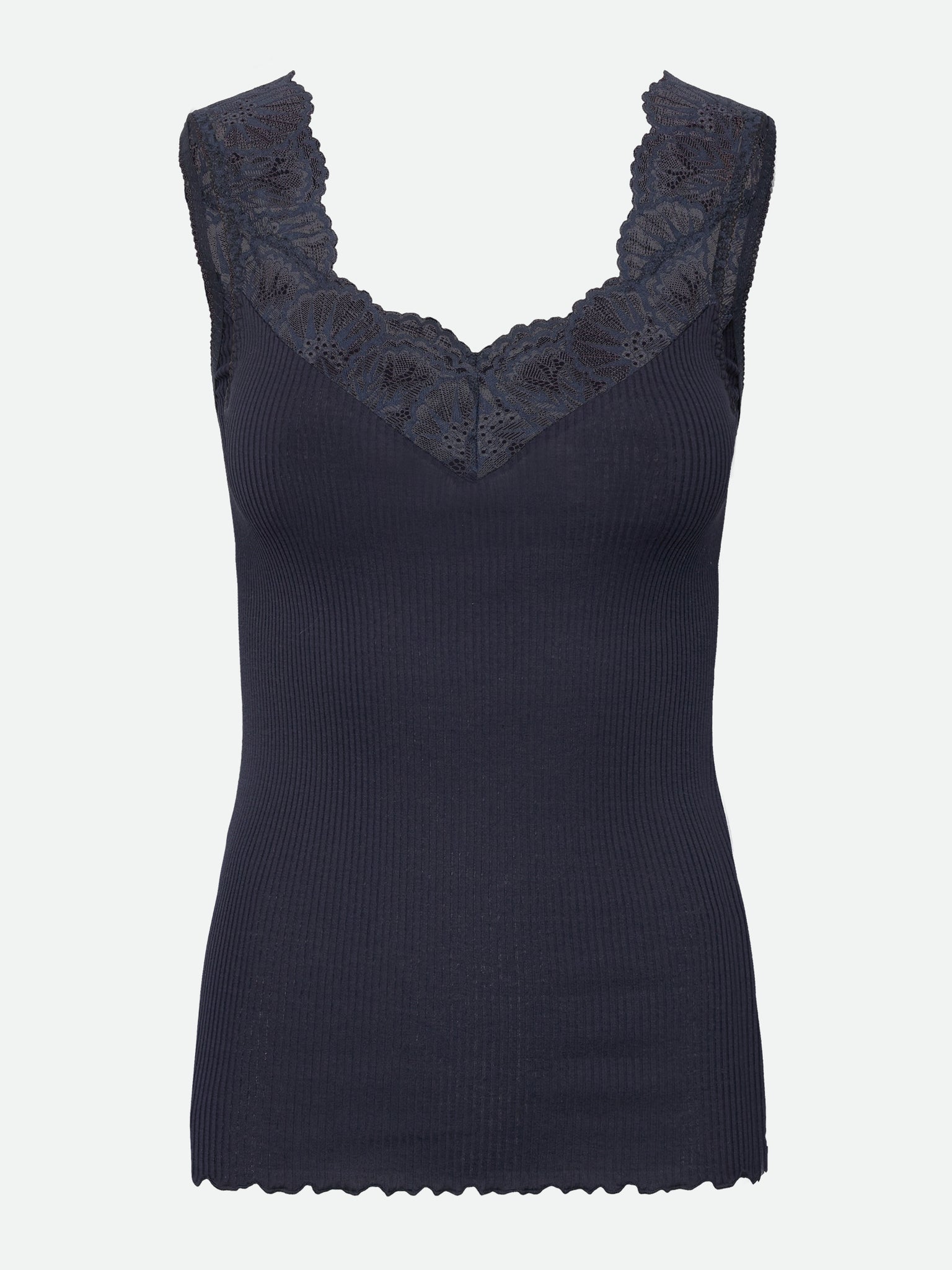 RWBeatha Silk SL Lace Top Top Rosemunde Woman XS navy