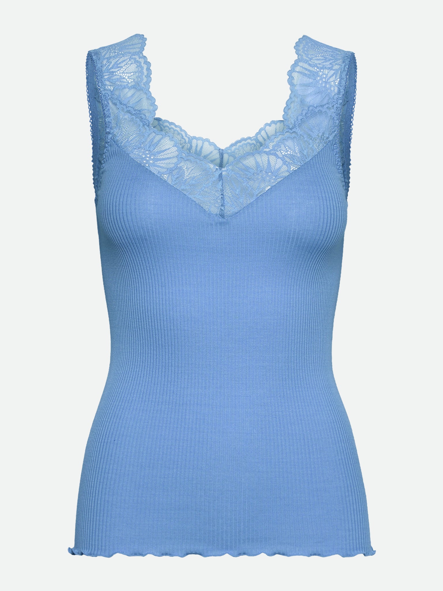 RWBeatha Silk SL Lace Top Top Rosemunde Woman XS blue heaven