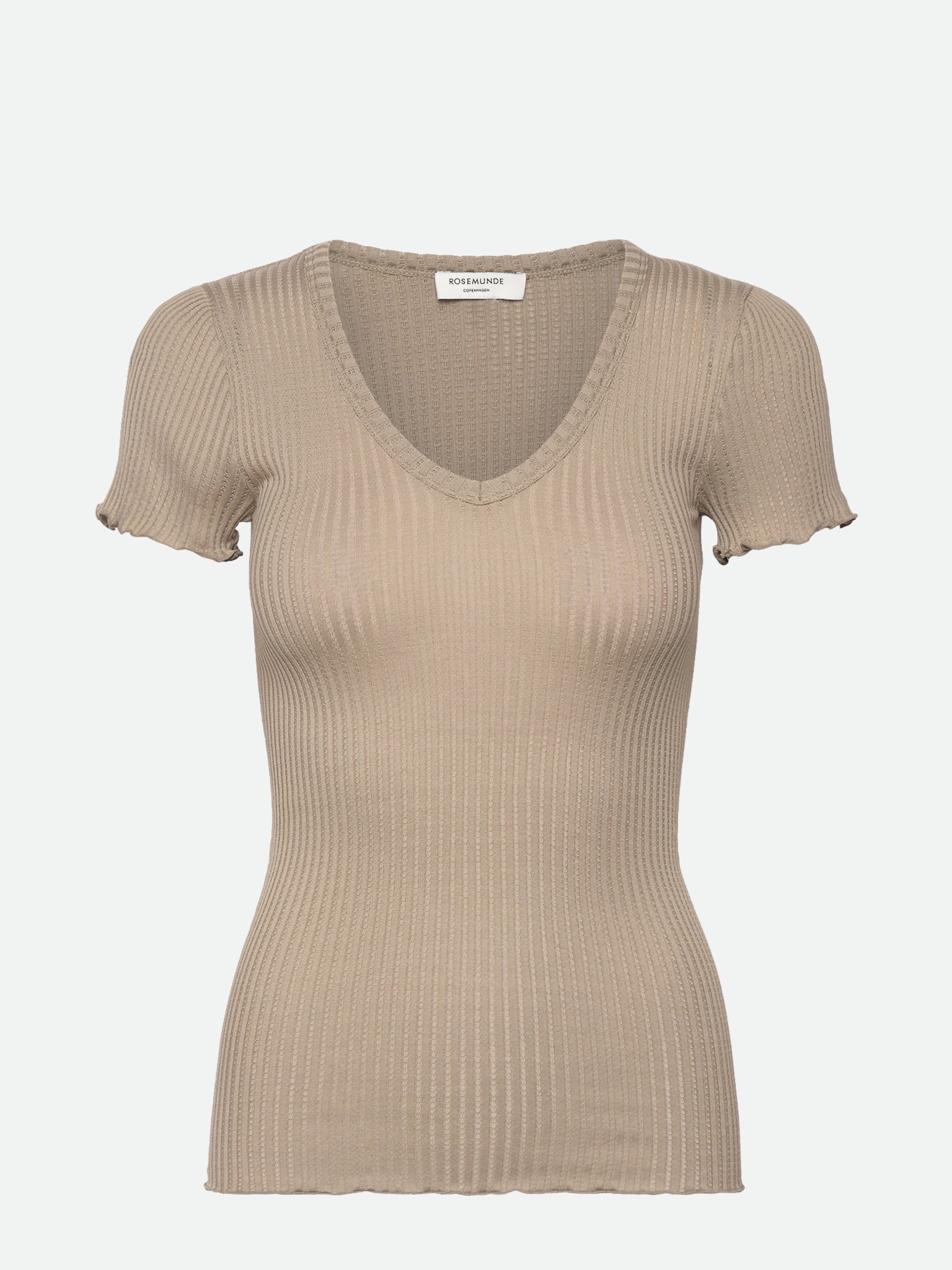 RWBelize Silk SS V-Neck T-shirt T-shirt Rosemunde Woman XS laurel oak