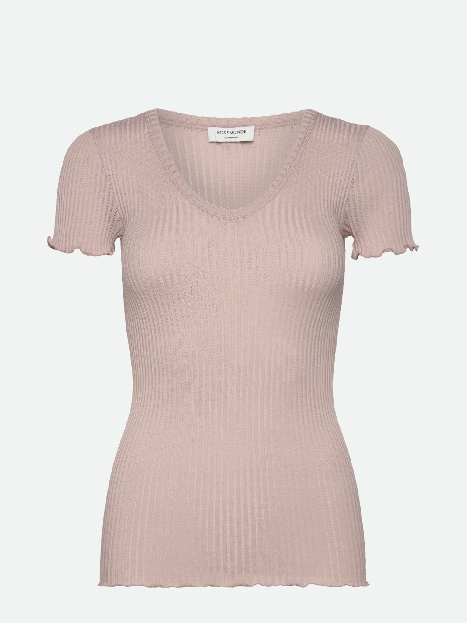 RWBelize Silk SS V-Neck T-shirt T-shirt Rosemunde Woman XS shadow gray