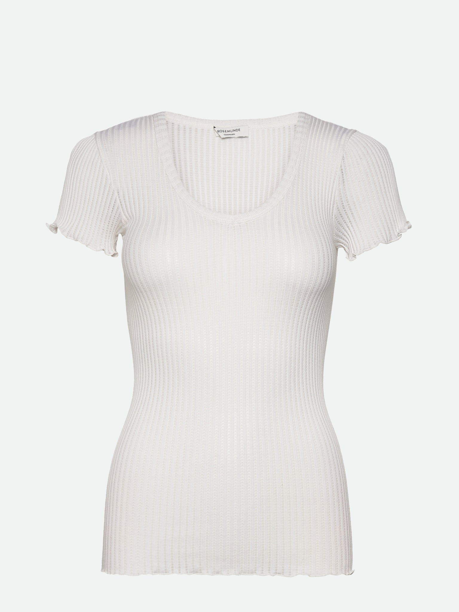 RWBelize Silk SS V-Neck T-shirt T-shirt Rosemunde Woman XS new white