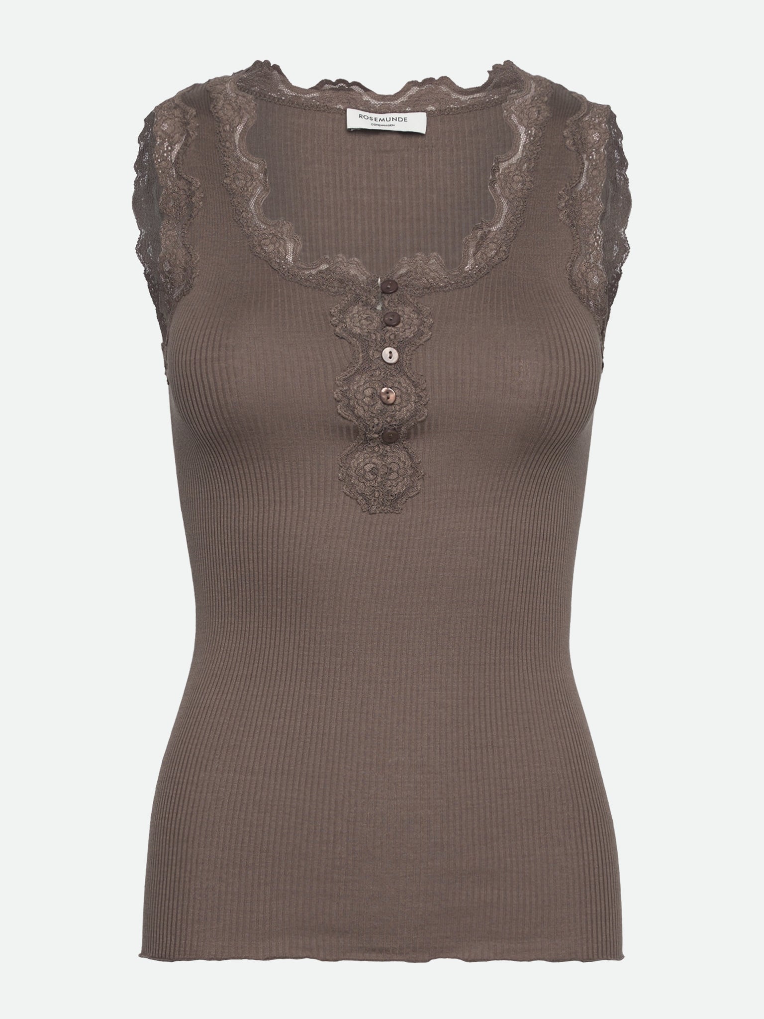 RWBeatha SL U- neck Lace Button Top Top Rosemunde Woman S falcon