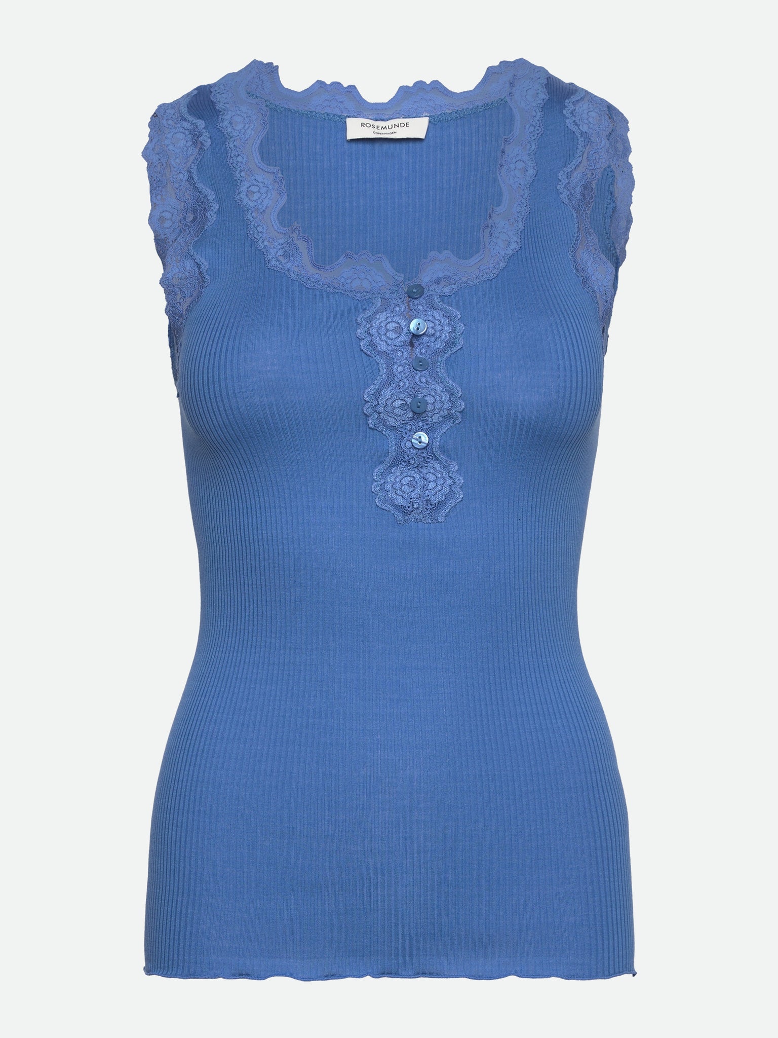 RWBeatha SL U- neck Lace Button Top Top Rosemunde Woman S french blue