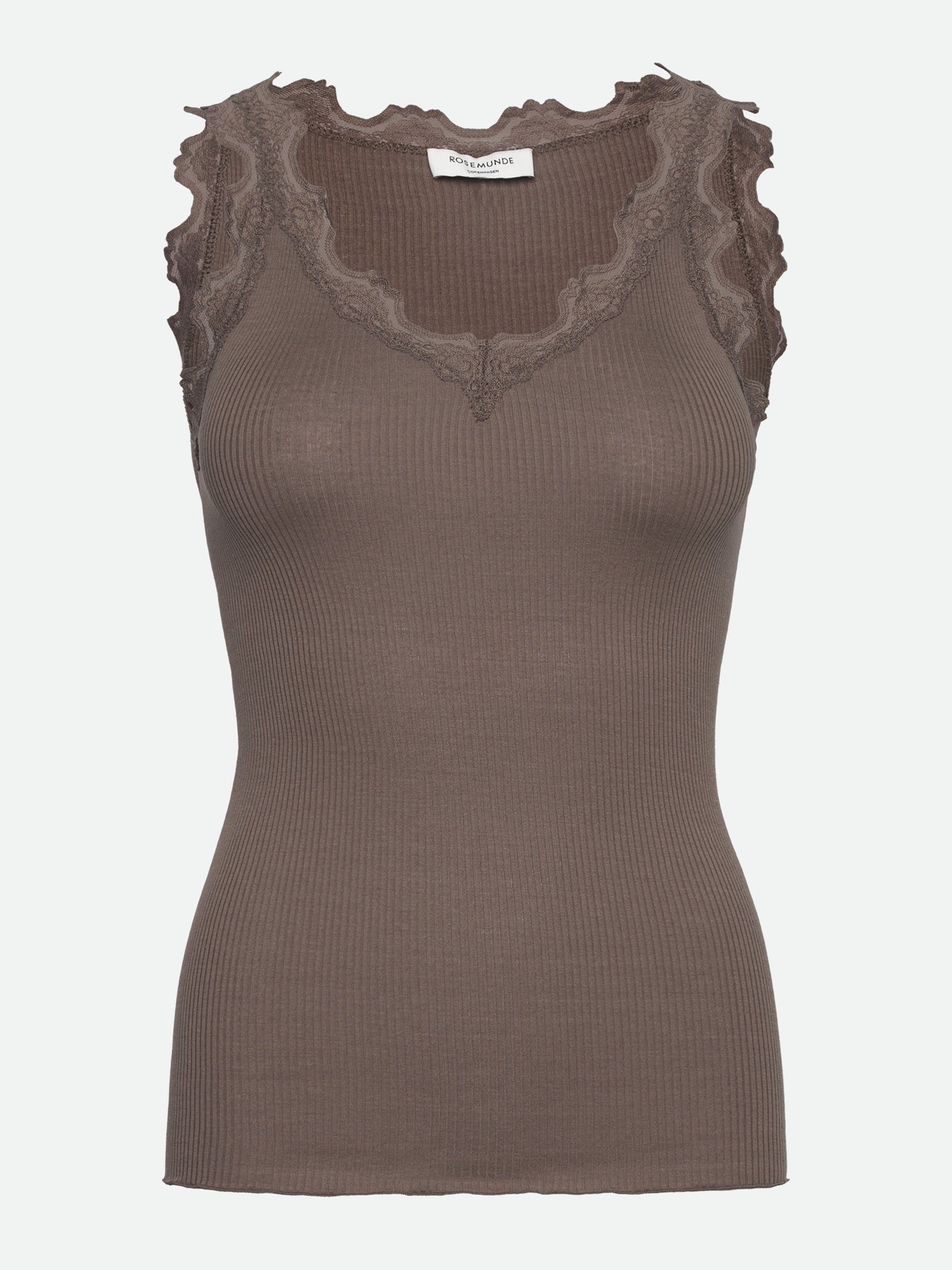 RWBeatha Silk SL V-neck Lace Top Top Rosemunde Woman XS falcon