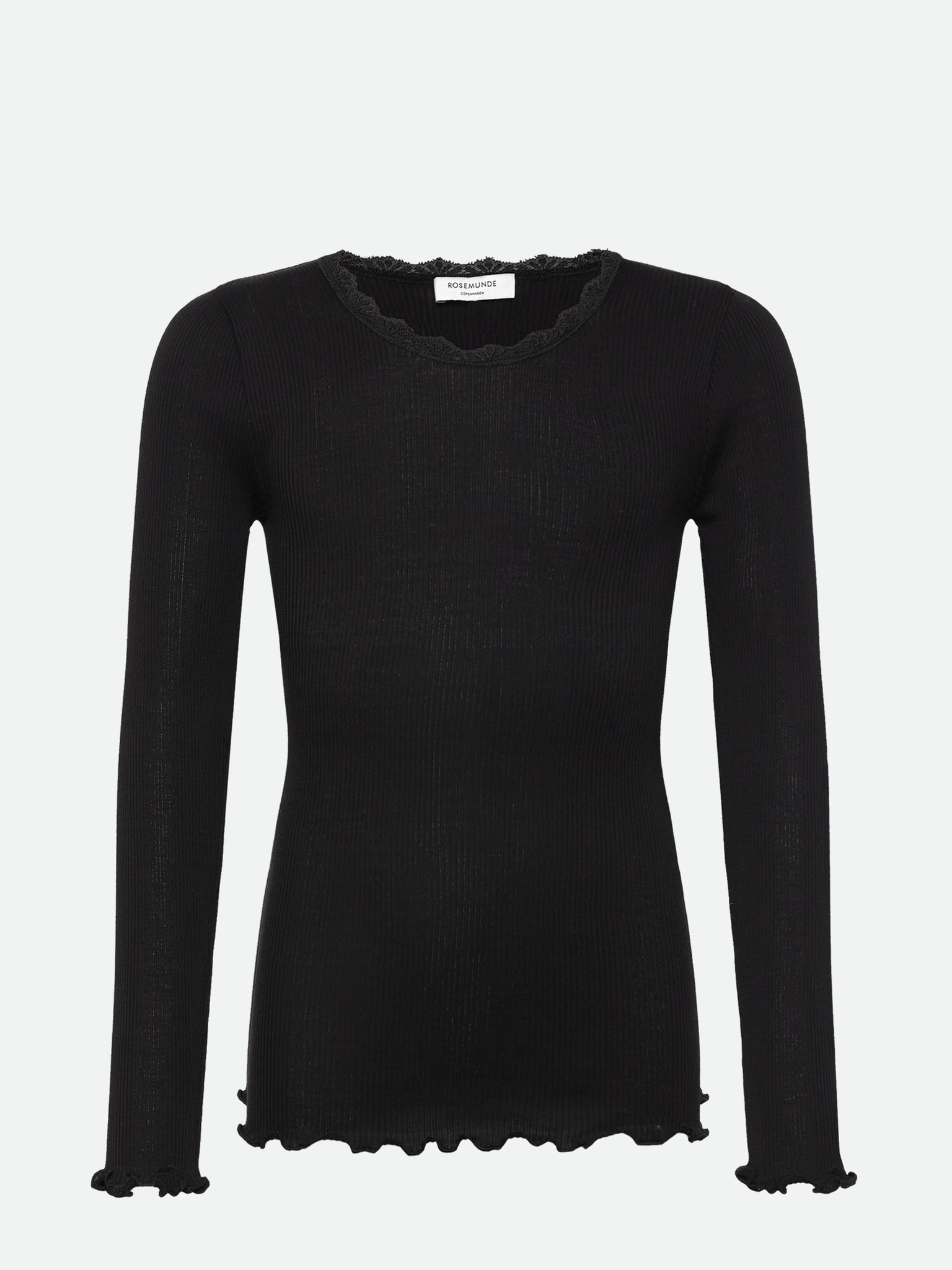 RKBalta Modal LS Lace T-shirt T-shirt Rosemunde Girls 128 black