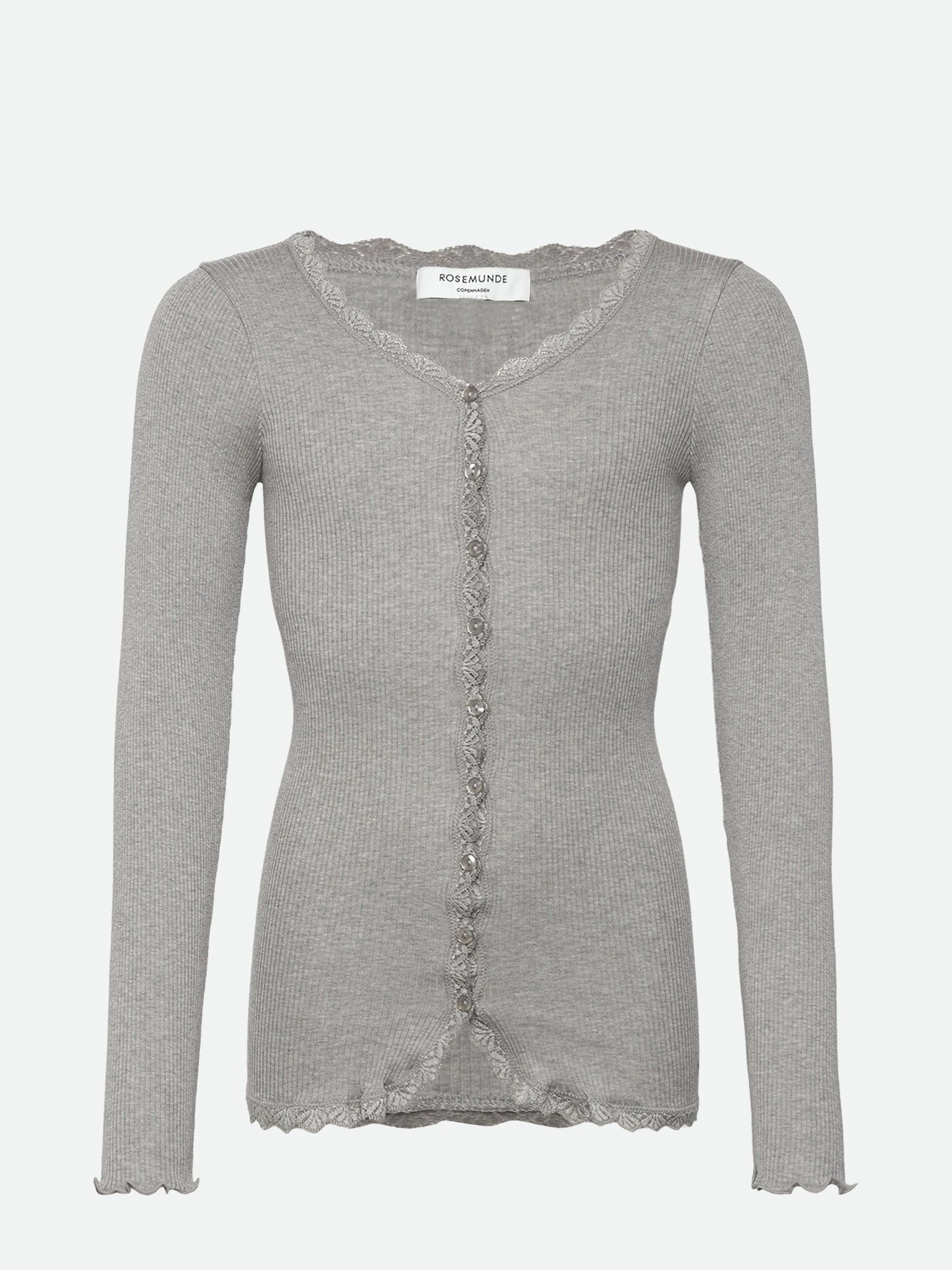 RKBalta Modal LS Lace Cardigan Cardigan Rosemunde Girls 128 light grey melange