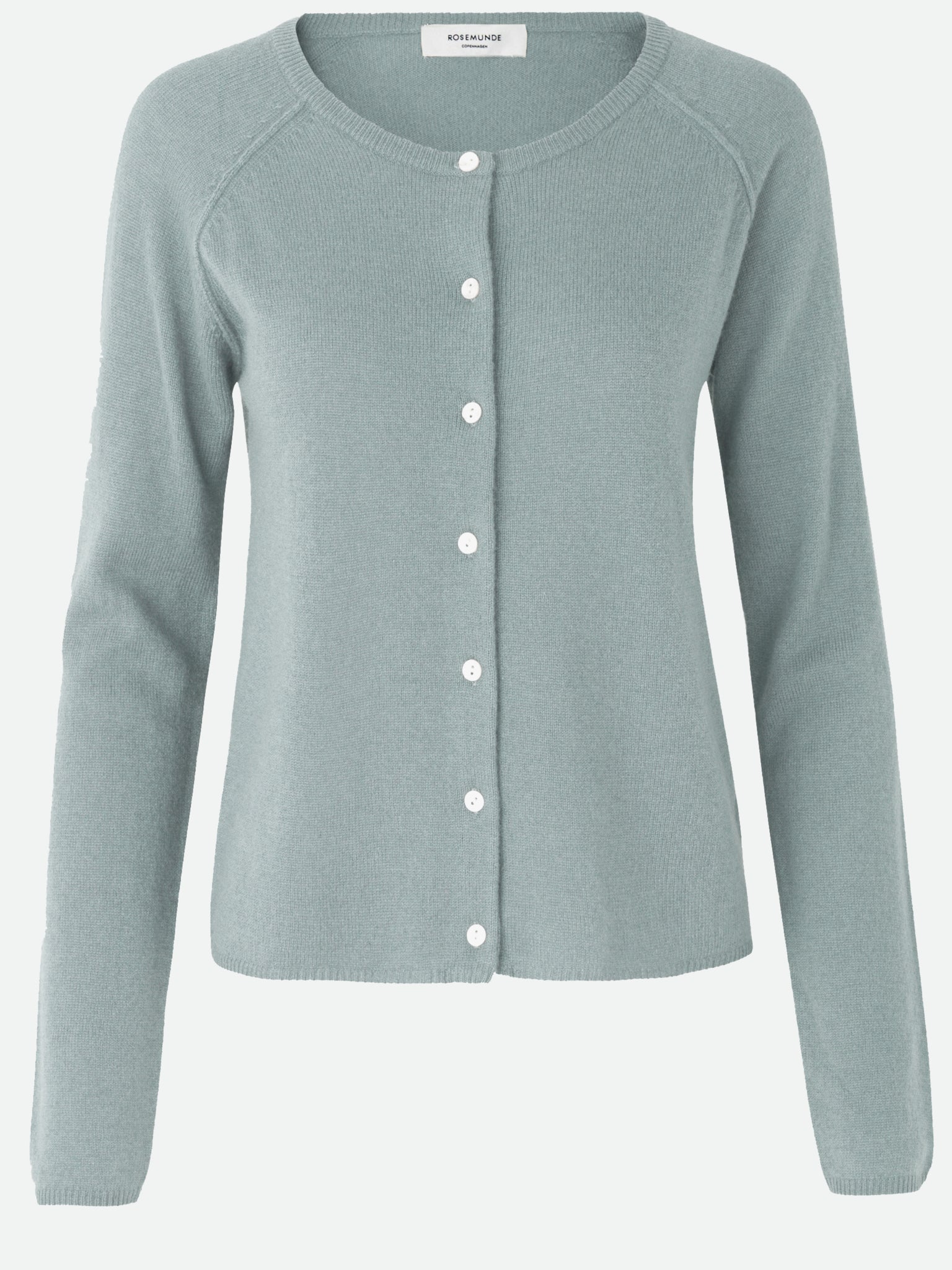 RWLaica Cashmere langærmet Raglan Cardigan med rund hals og knapper