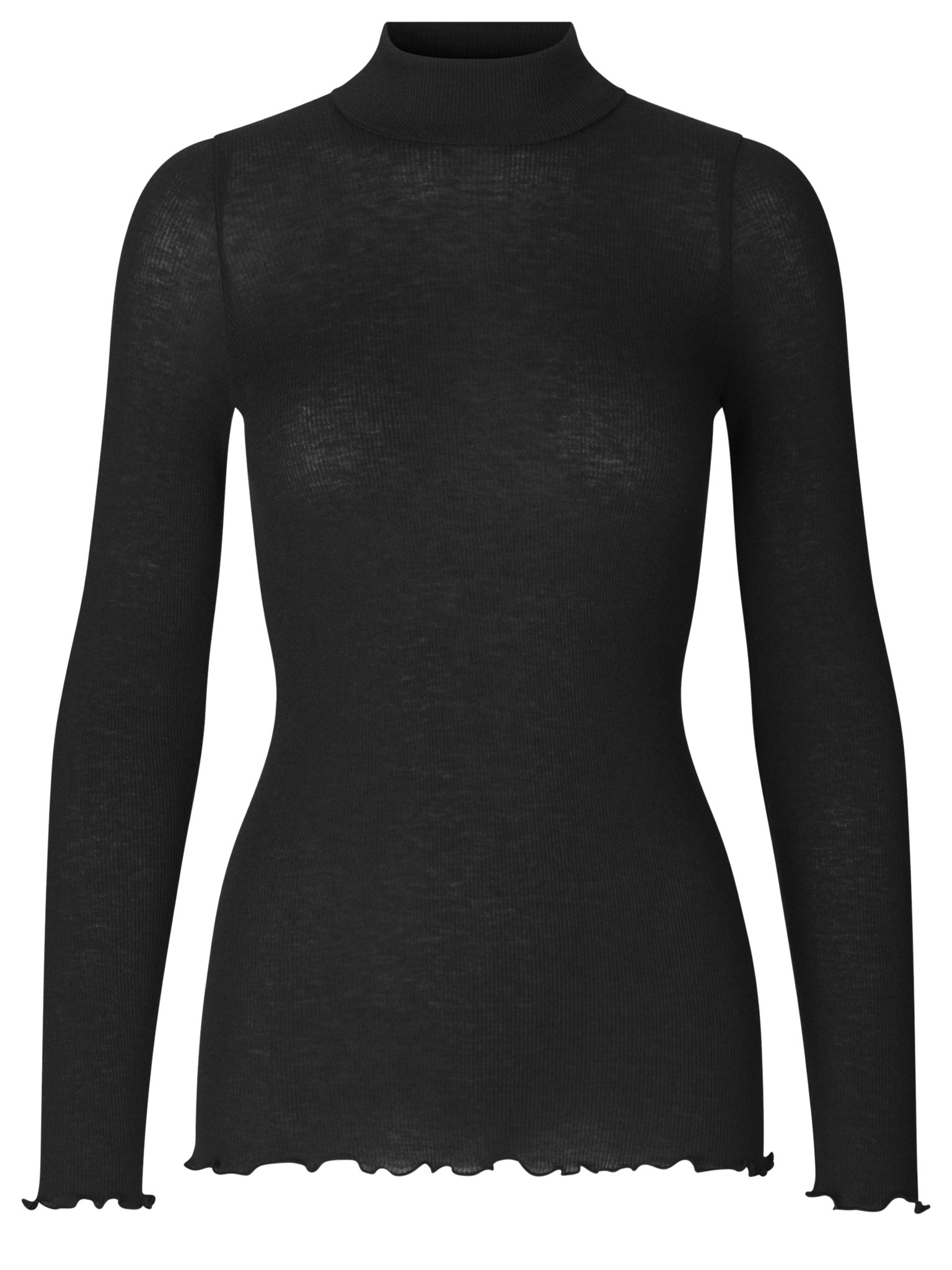 RWBurlington Wool LS T-neck T-shirt T-shirt Rosemunde Woman XS black