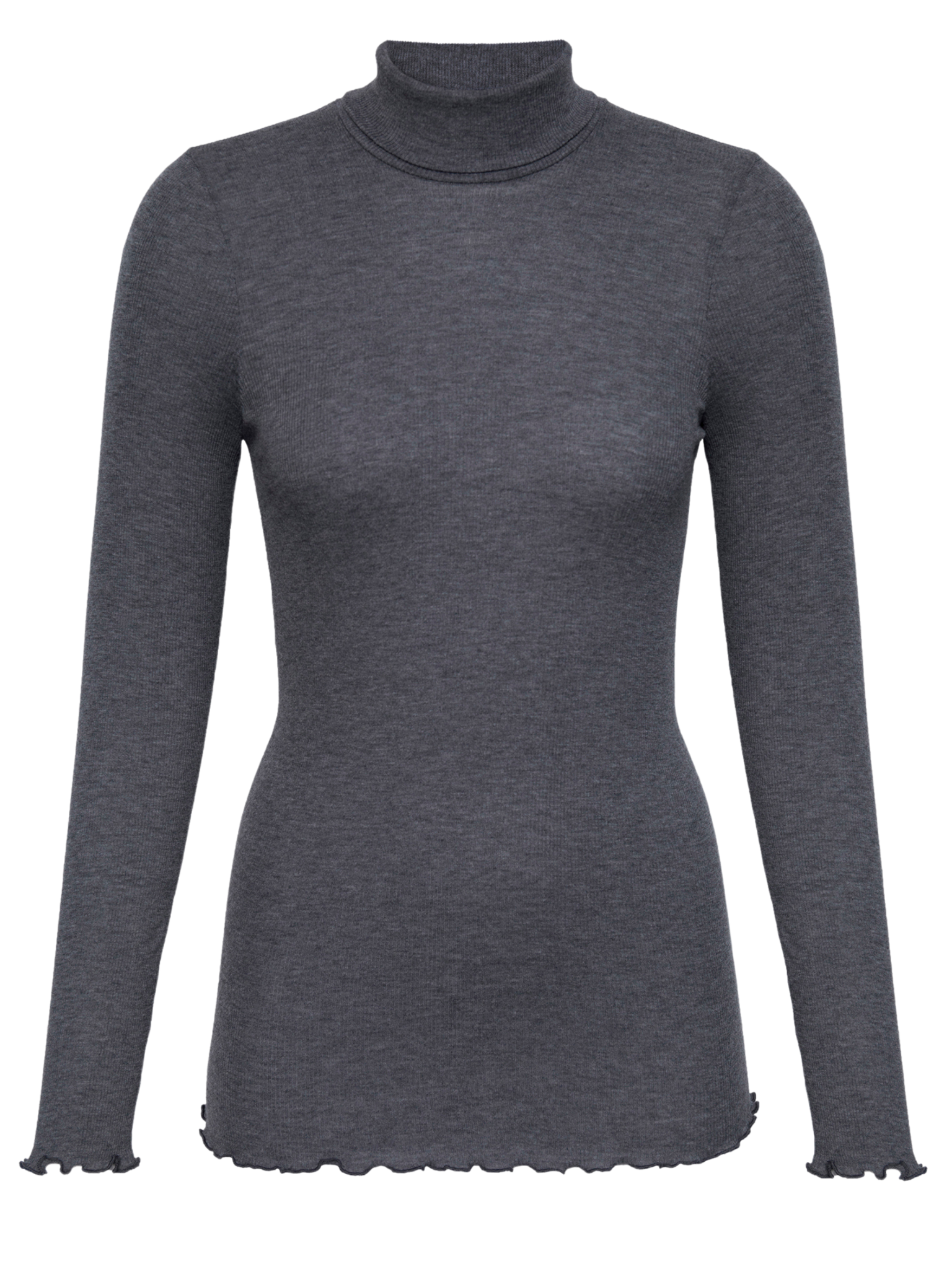 RWBurlington Wool LS T-neck T-shirt T-shirt Rosemunde Woman XS dark grey melange