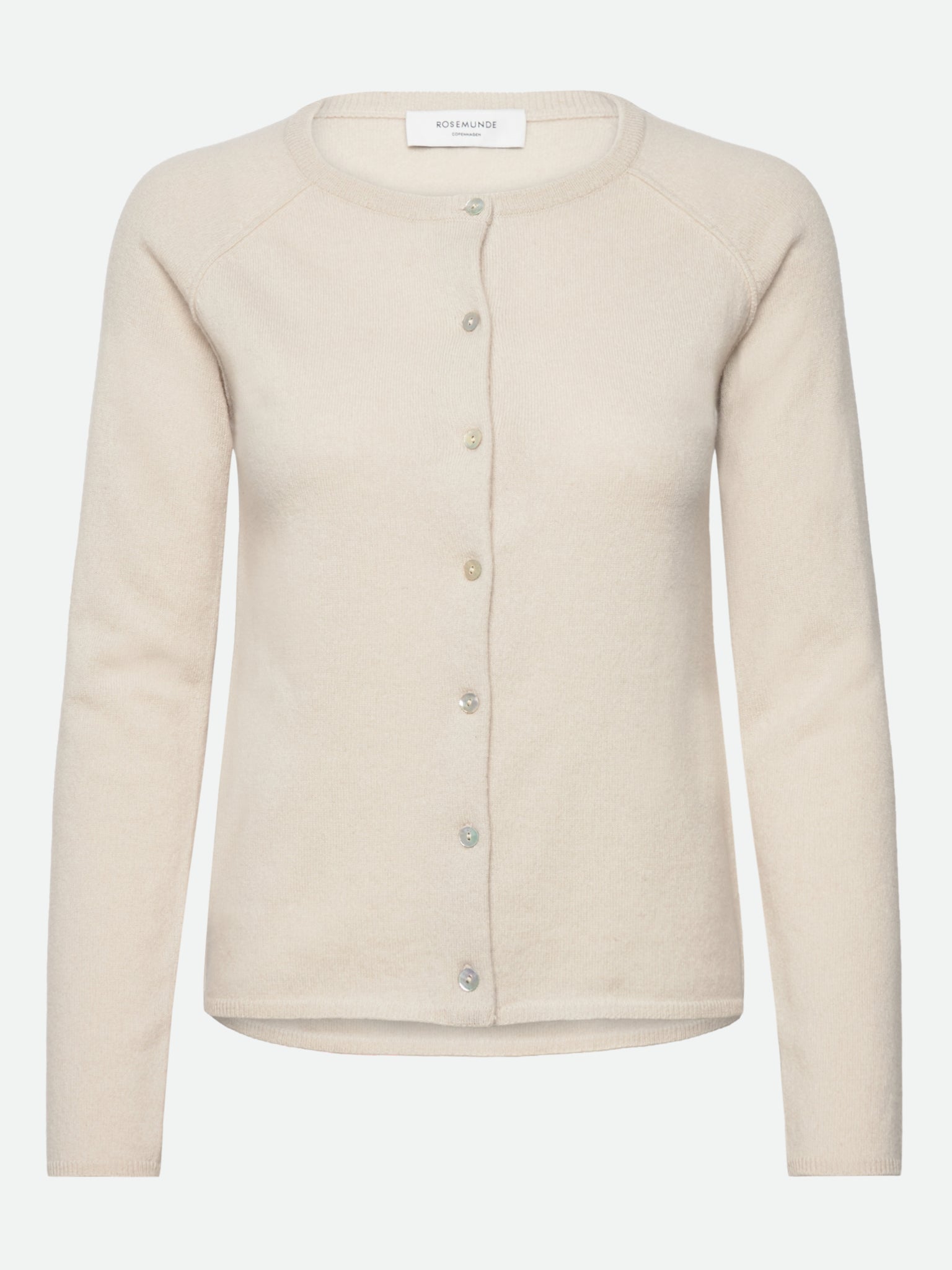 RWLaica kasjmier vest met lange mouwen, ronde hals en raglanmouwen
