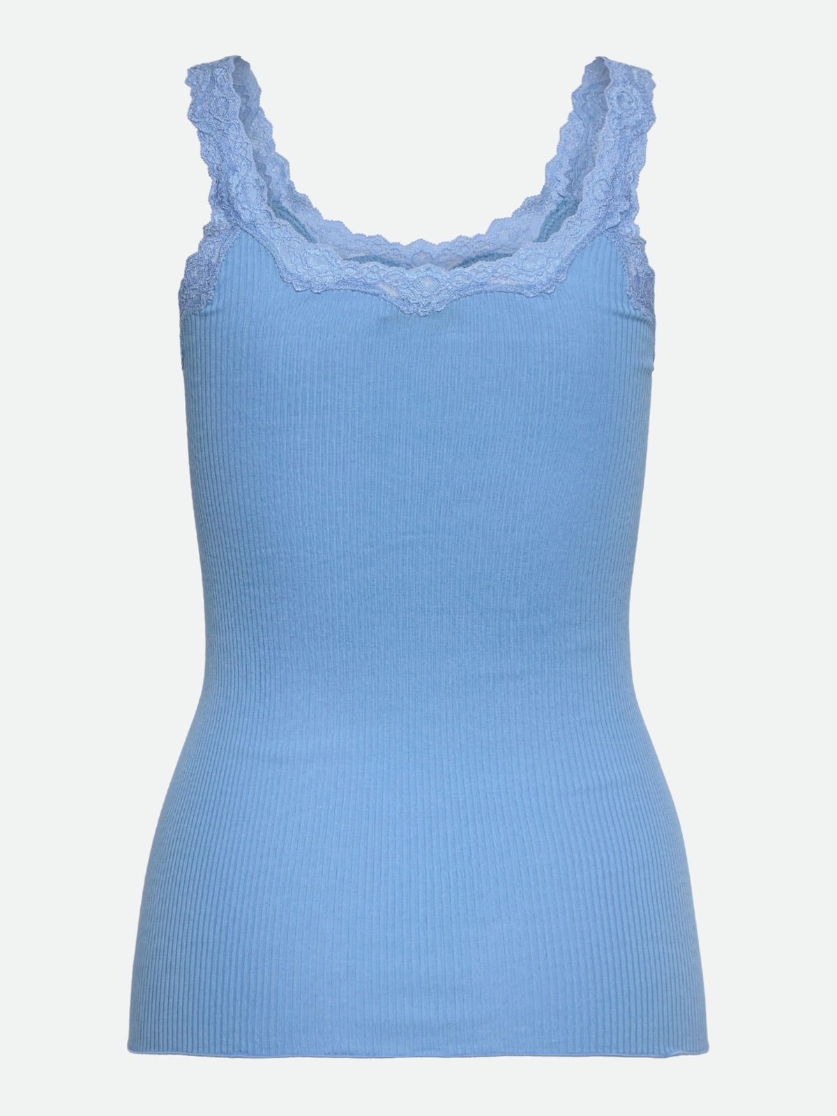 RWBabette Silke SL-top med dyp rygg og blonder