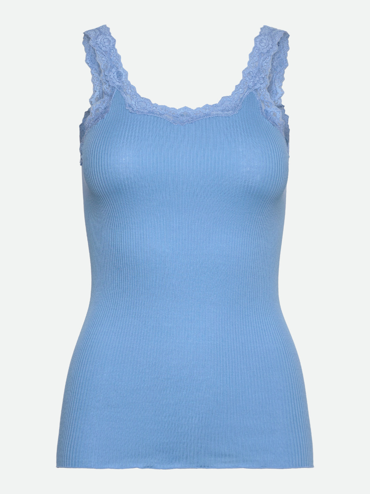RWBabette Silke SL-top med dyp rygg og blonder