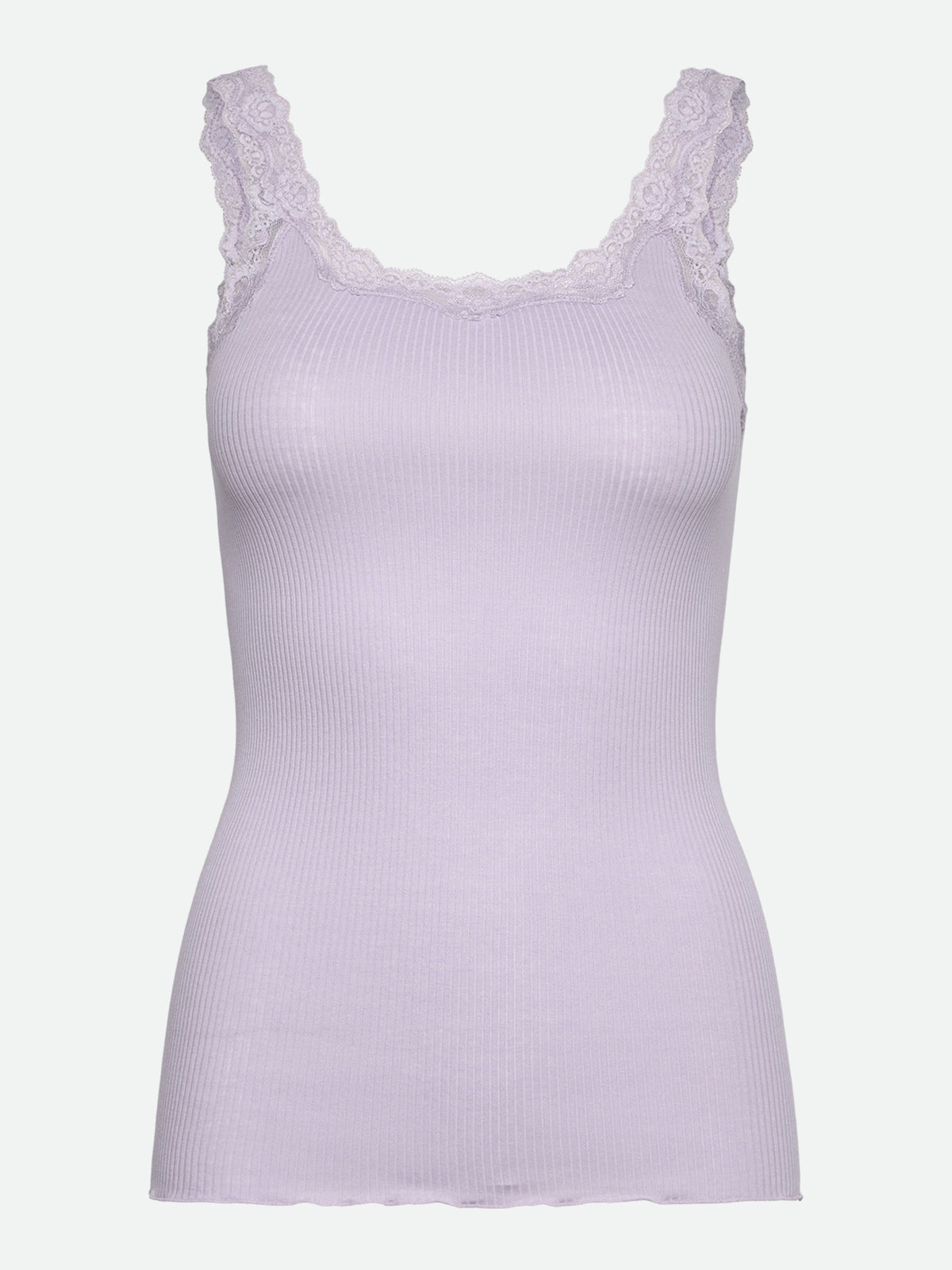 RWBabette Silke SL-top med dyp rygg og blonder