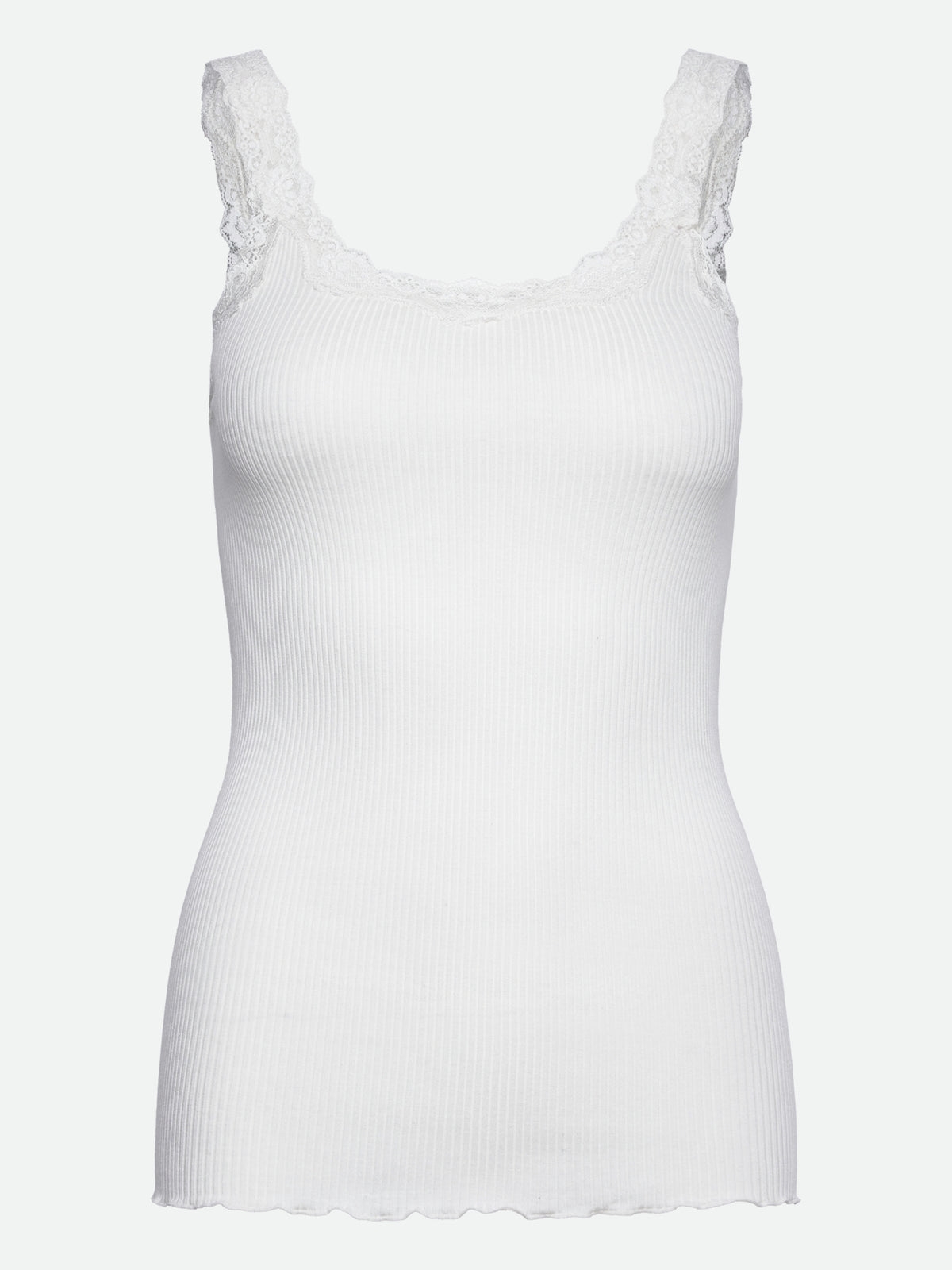 RWBabette Silke SL-top med dyp rygg og blonder