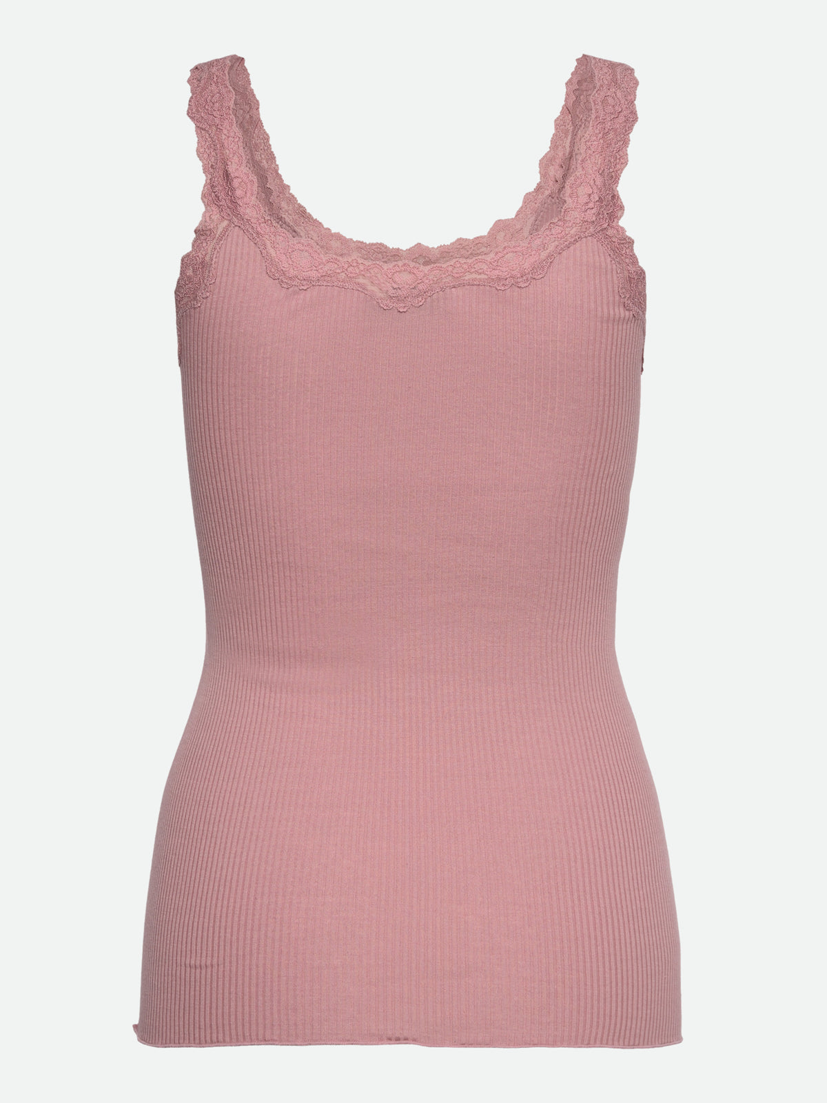 RWBabette Silke SL-top med dyp rygg og blonder