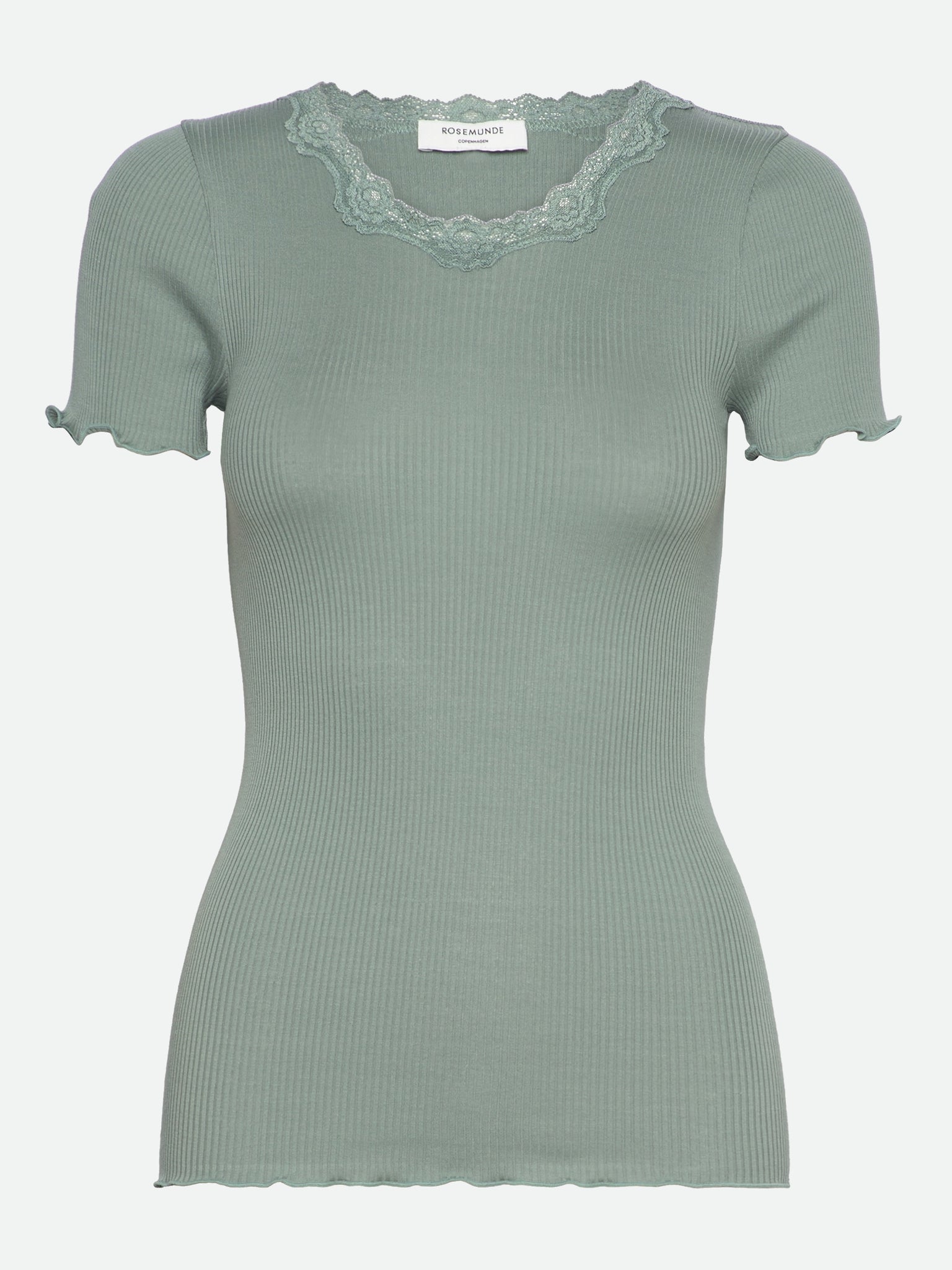RWBeatha Silk SS Lace T-shirt T-shirt Rosemunde Woman S chinois green