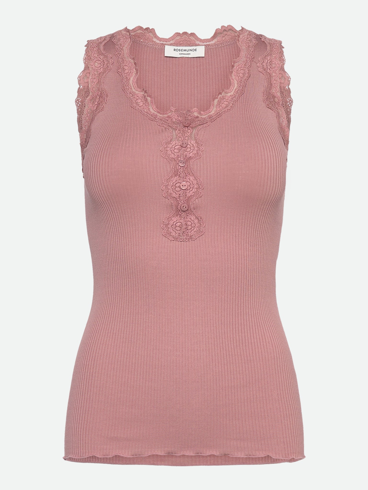 RWBeatha SL U- neck Lace Button Top Top Rosemunde Woman XS woodrose