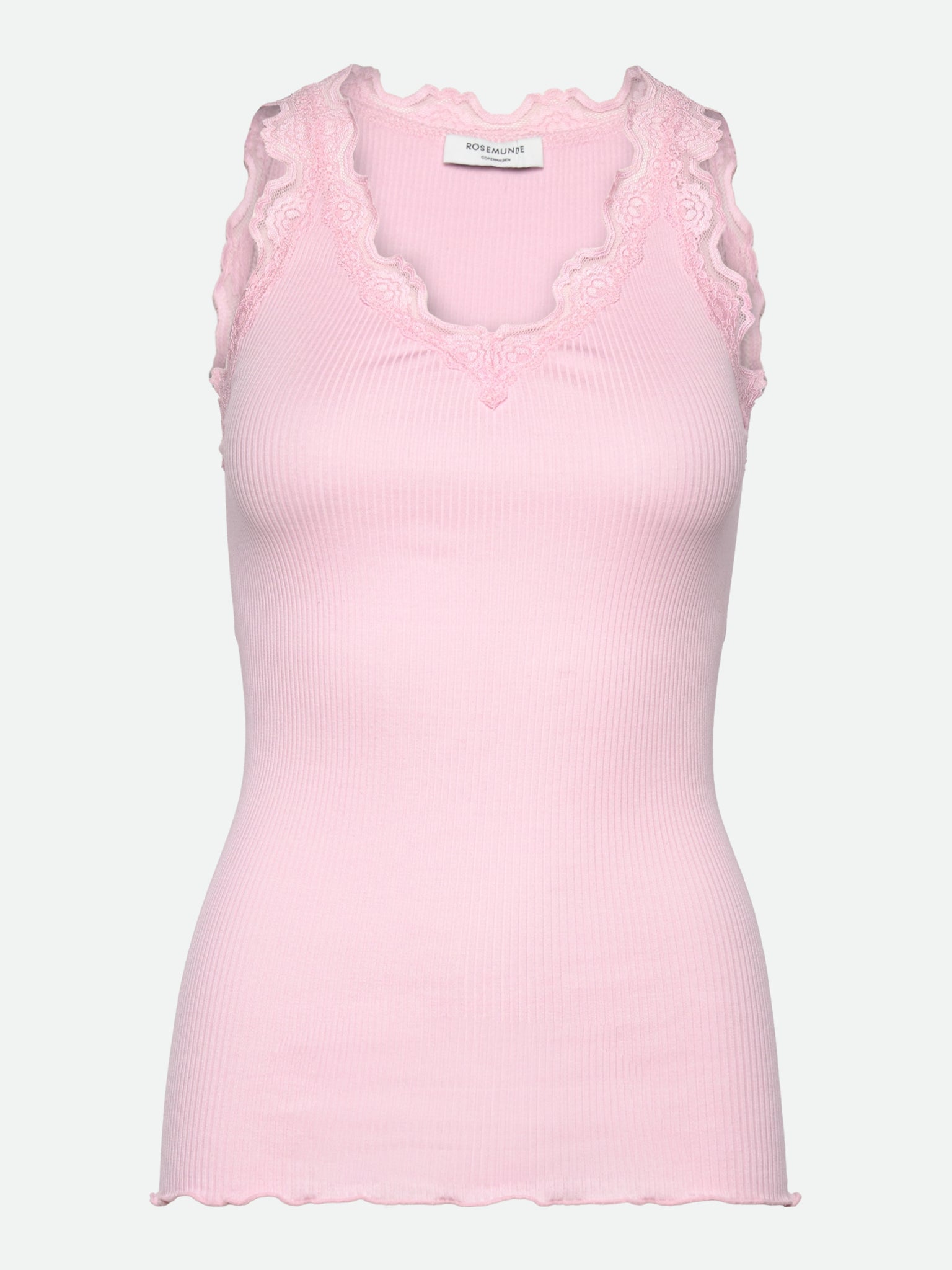 RWBeatha Silk SL V-neck Lace Top Top Rosemunde Woman L pink-a-boo