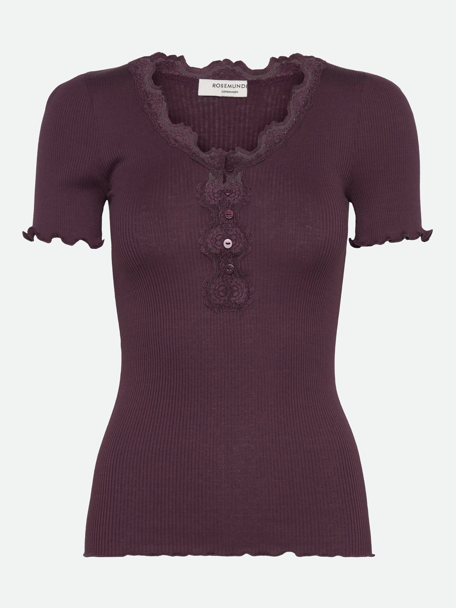 RWBeatha SS Regular W button T-shirt T-shirt Rosemunde Woman XS plum perfect