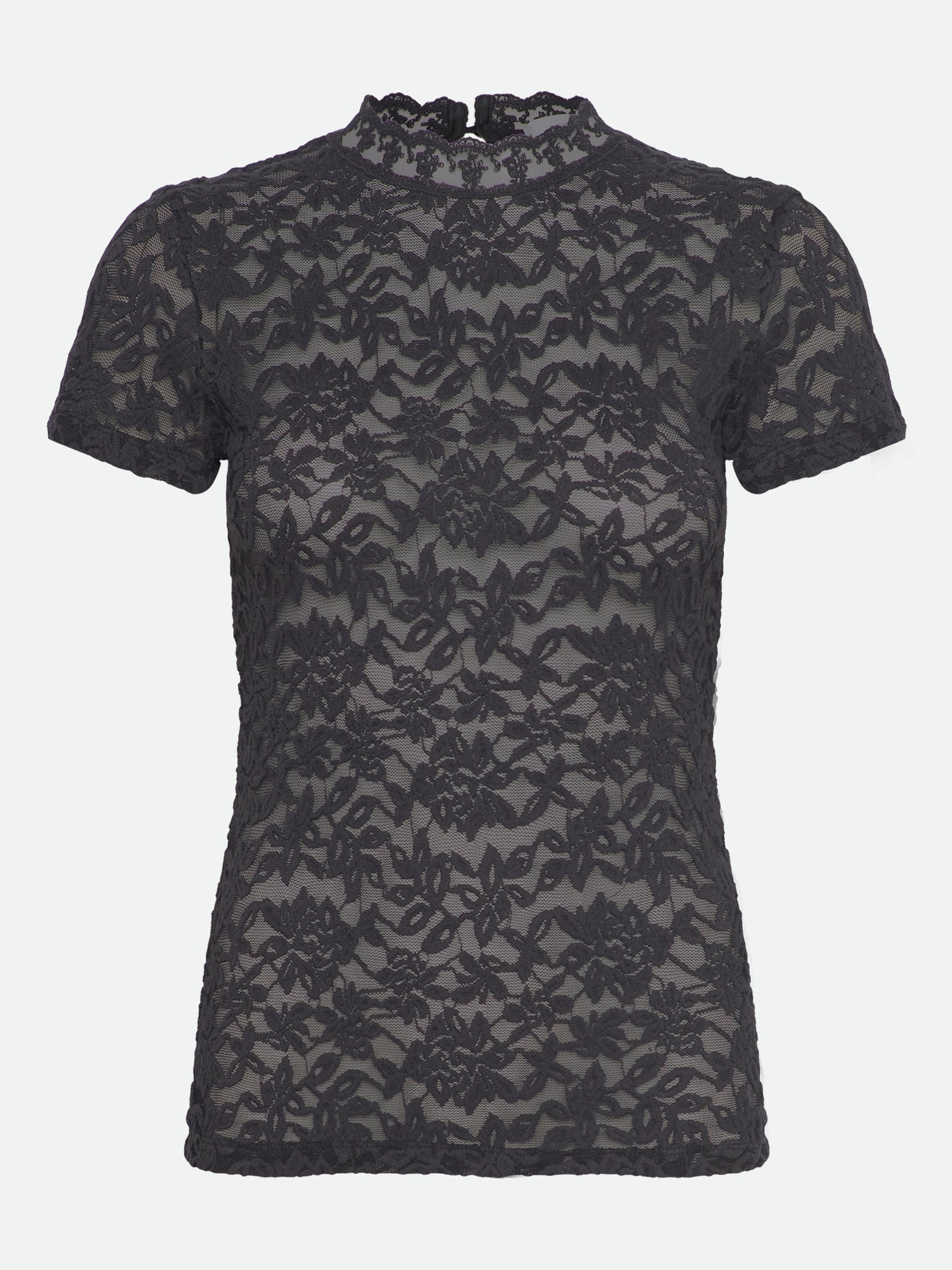 RWDelicia Capsleeve Regular T-neck Top T-shirt Rosemunde Woman XS black