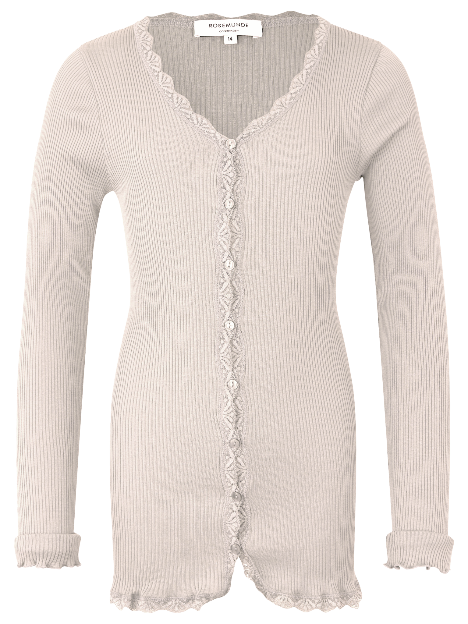 RKBeatha LS Cardigan w/ lace Cardigan Rosemunde Woman 140 silver lining