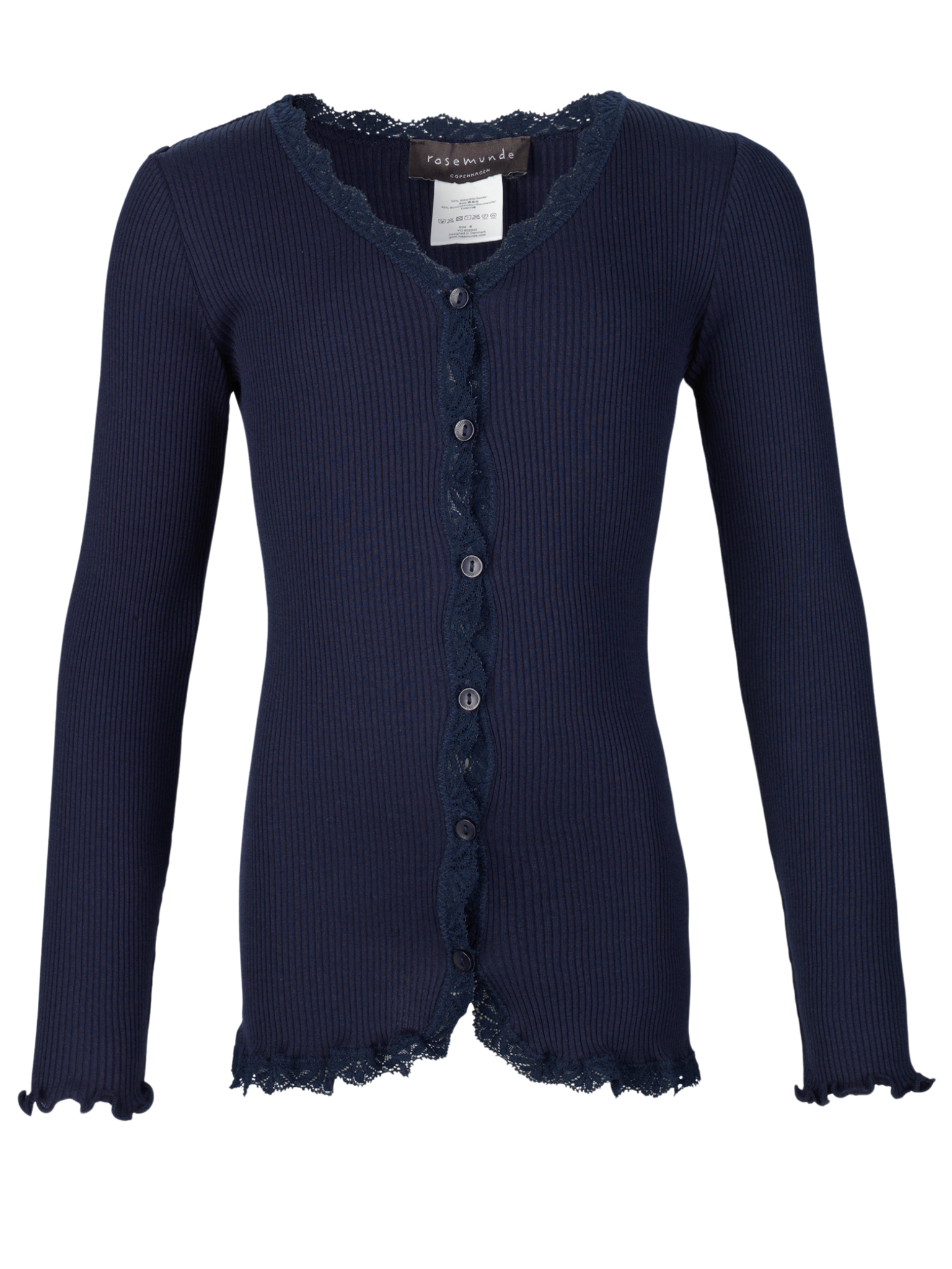 RKBeatha LS Cardigan w/ lace Cardigan Rosemunde Woman 128 navy