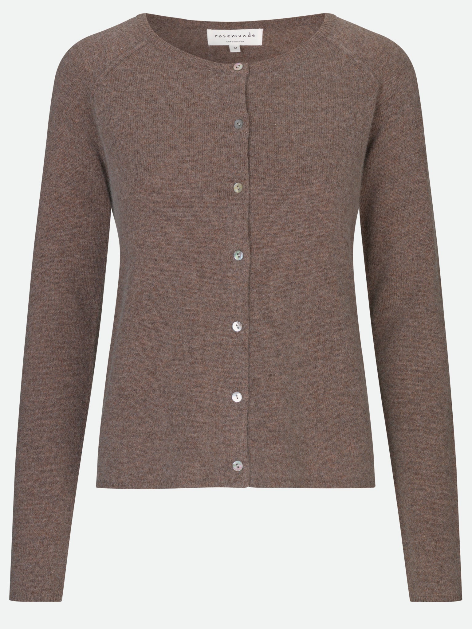 RWLaica Cashmere langærmet Raglan Cardigan med rund hals og knapper