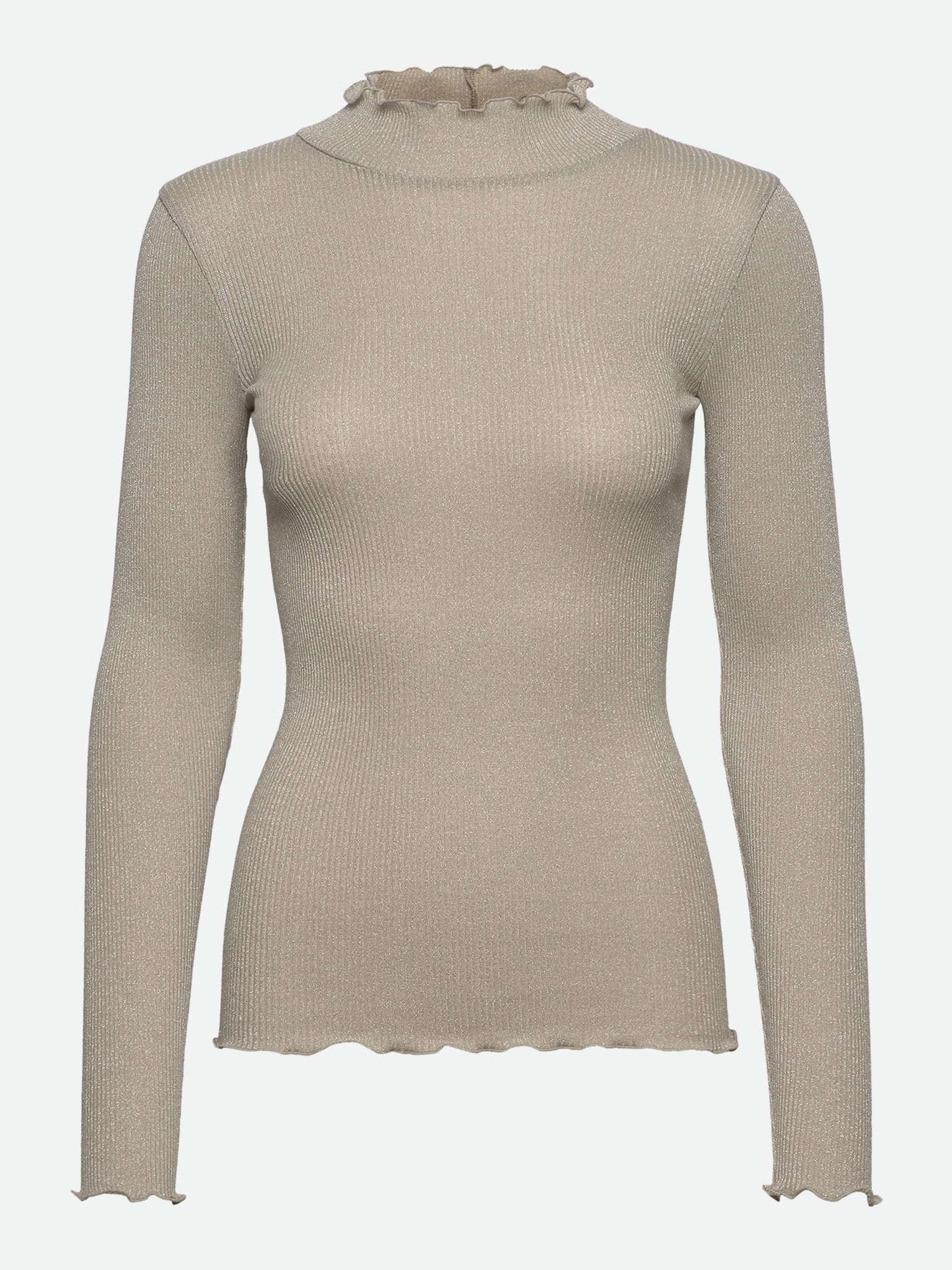 RWBoston Lurex LS T-neck T-shirt T-shirt Rosemunde Woman XS abbey stone