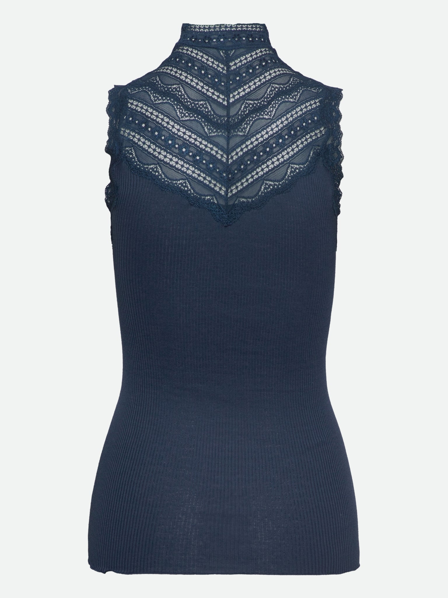 RWBenita Silk SL Turtleneck Lace Top TOP Rosemunde Woman