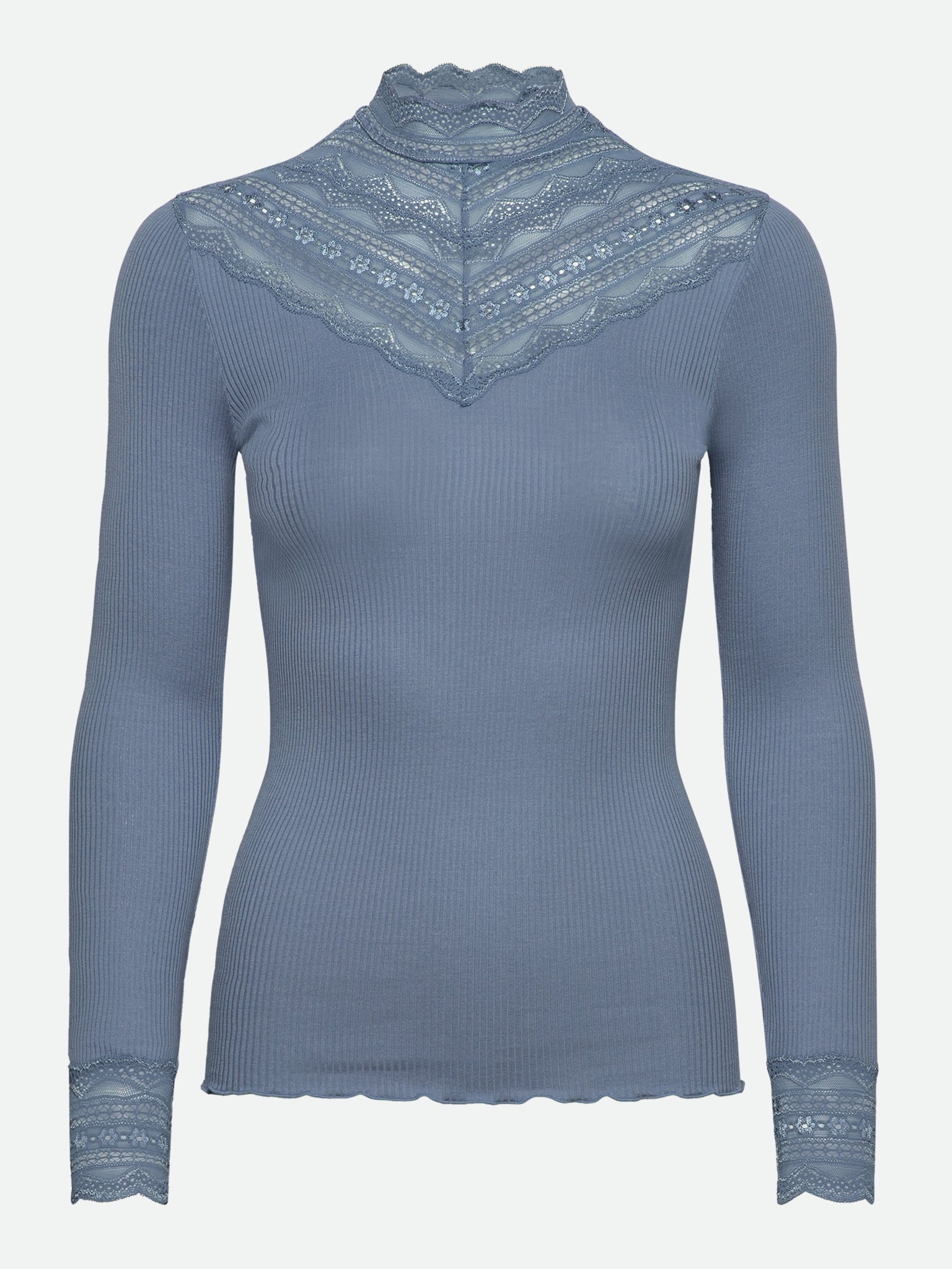 RWBenita Silk LS Lace T-neck T-shirt T-SHIRT LS Rosemunde Woman