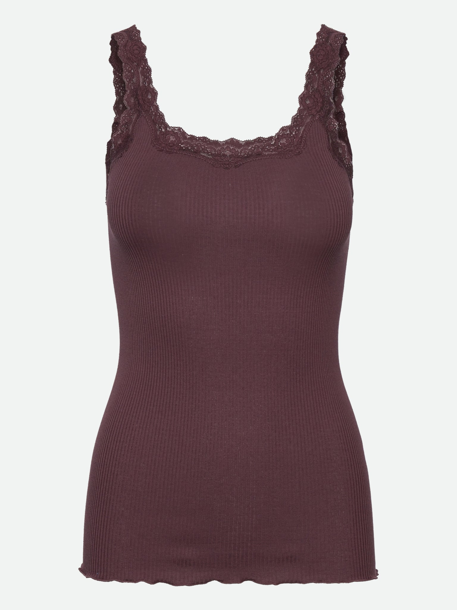 RWBabette Silk SL Deep Back Lace Top TOP Rosemunde Woman S fudge