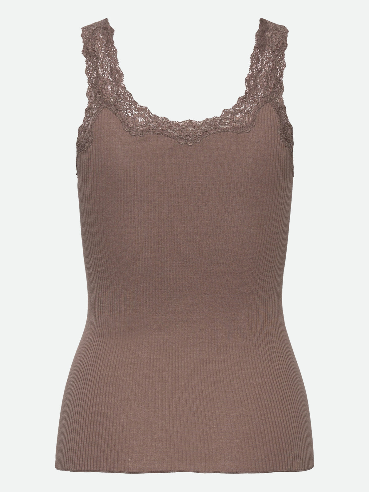 RWBabette Silke SL-top med dyp rygg og blonder