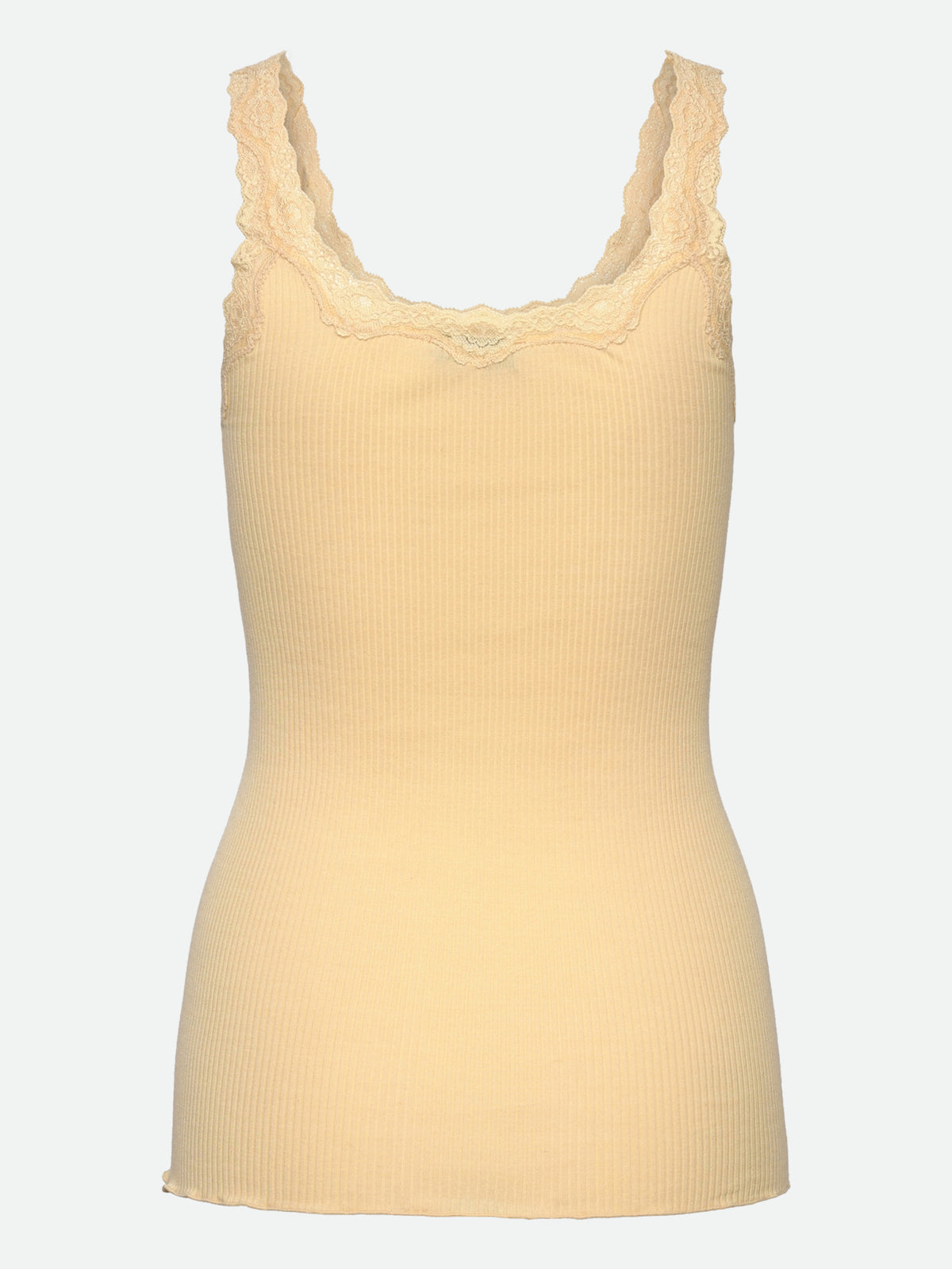 RWBabette Silke SL-top med dyp rygg og blonder