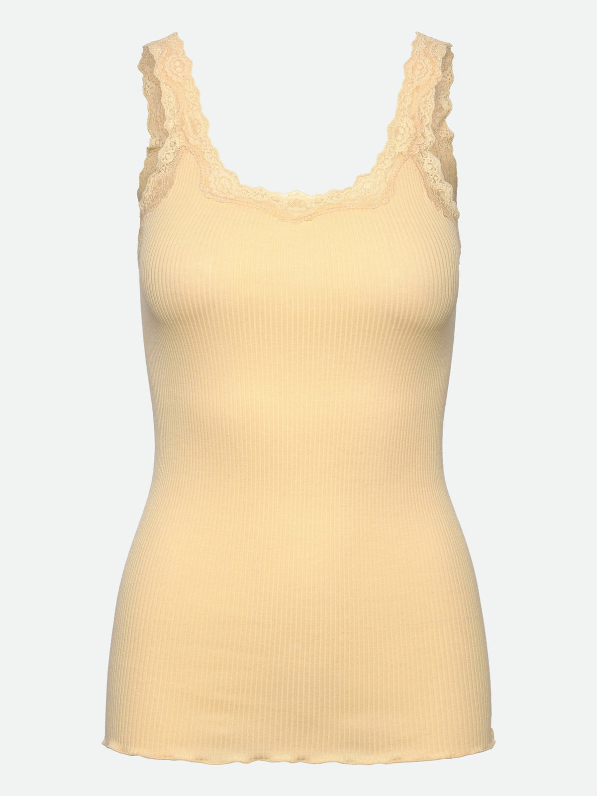 RWBabette Silke SL-top med dyp rygg og blonder