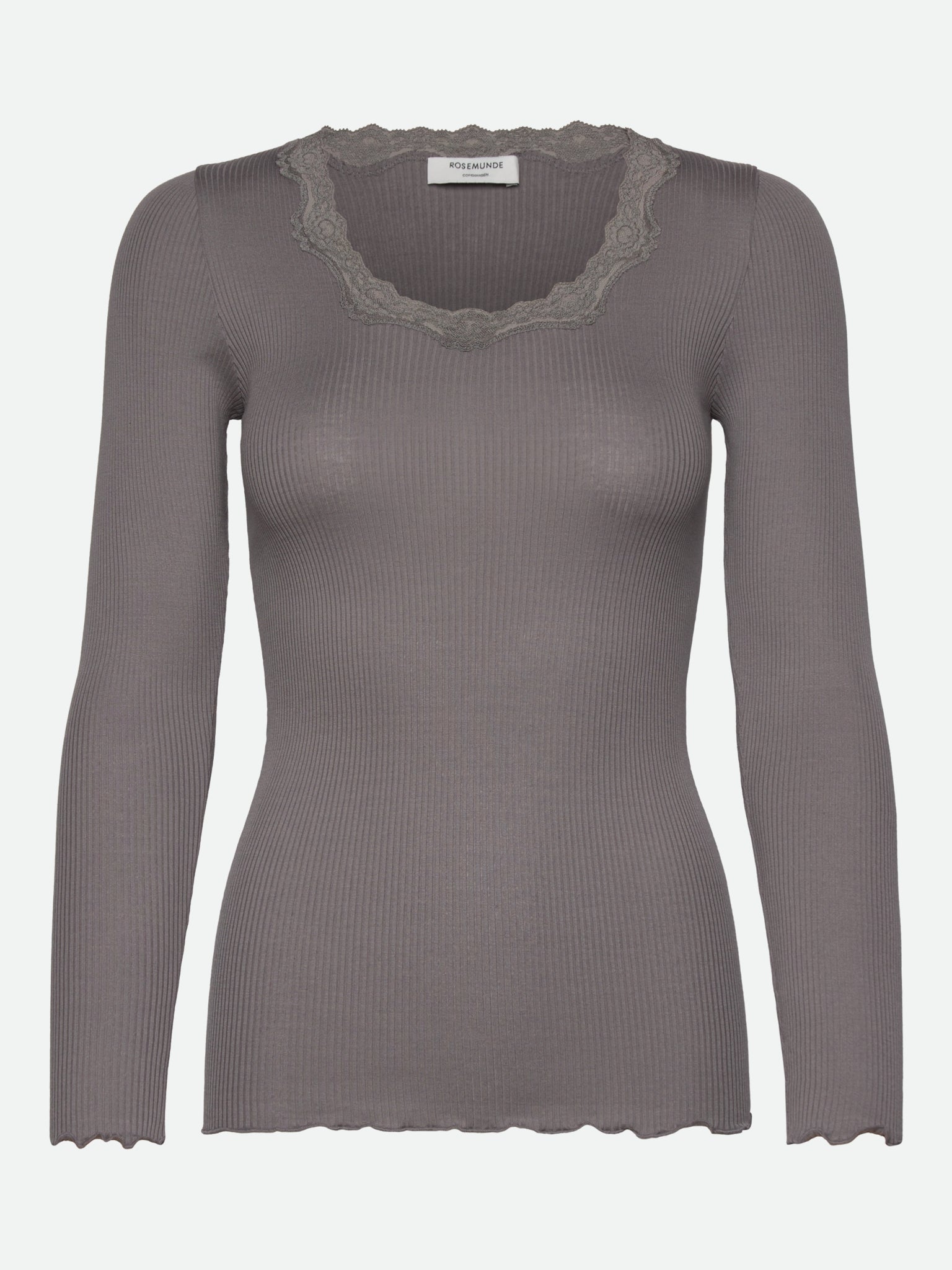 RWBabette Silk LS U-neck Lace T-shirt T-SHIRT LS Rosemunde Woman XS december sky