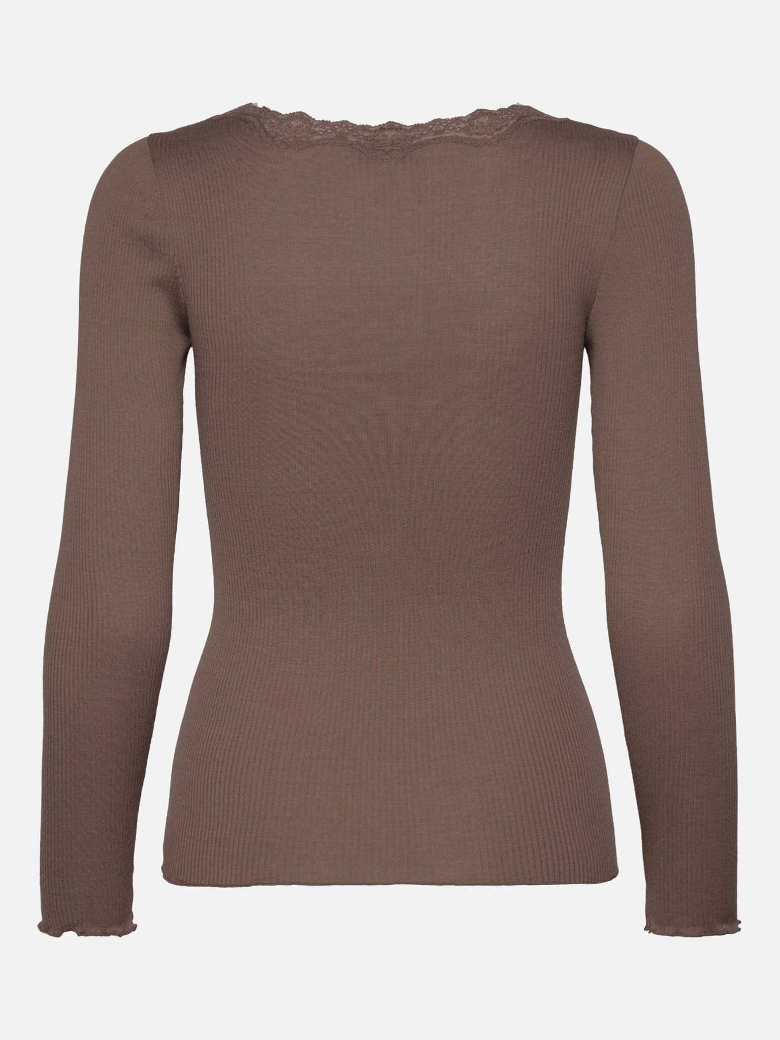 RWBabette Silke Langærmet T-shirt med U-hals og blonde