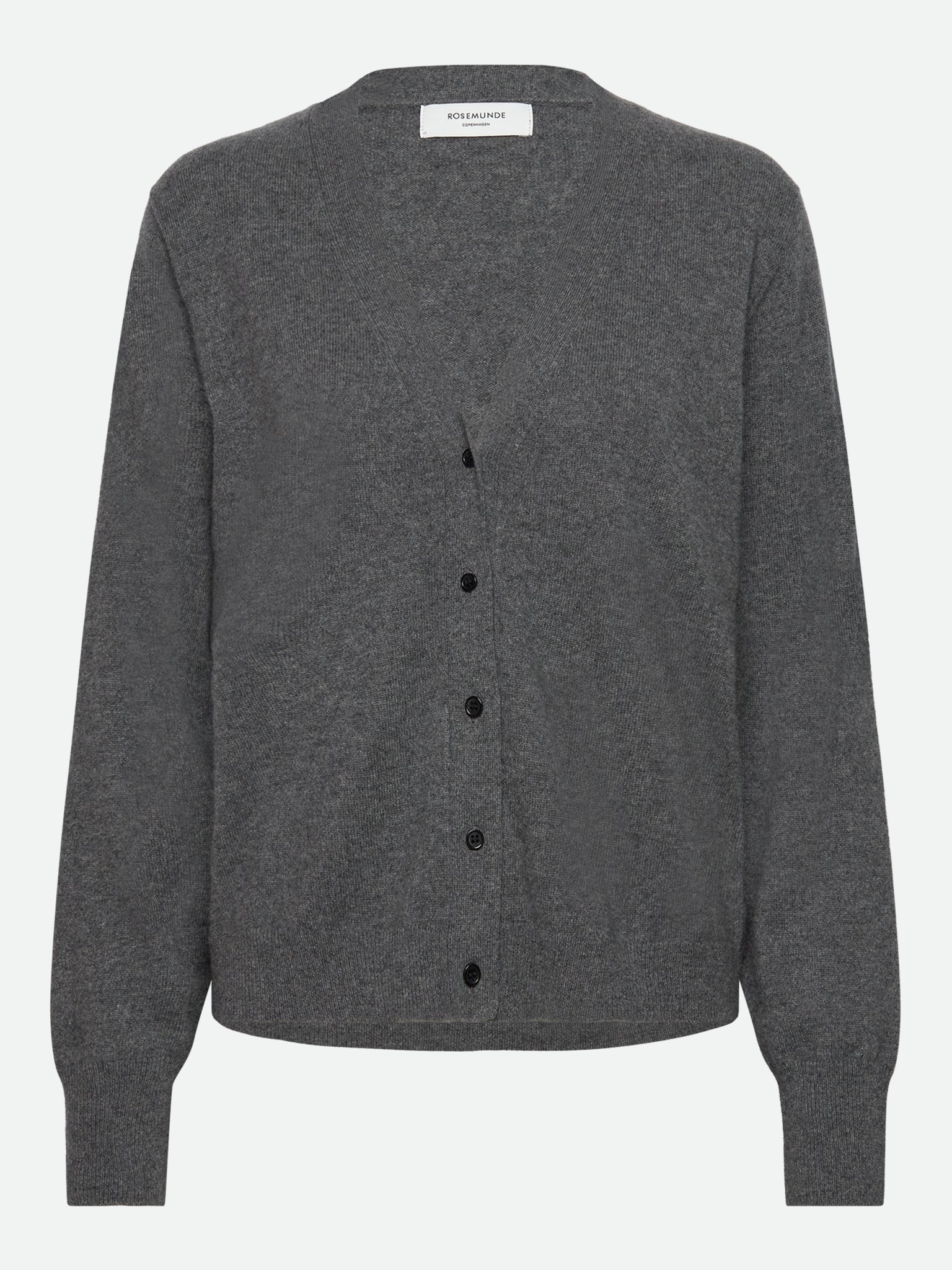 RWCoco Cashmere LS V-neck Cardigan CARDIGAN Rosemunde Woman XS medium grey melange