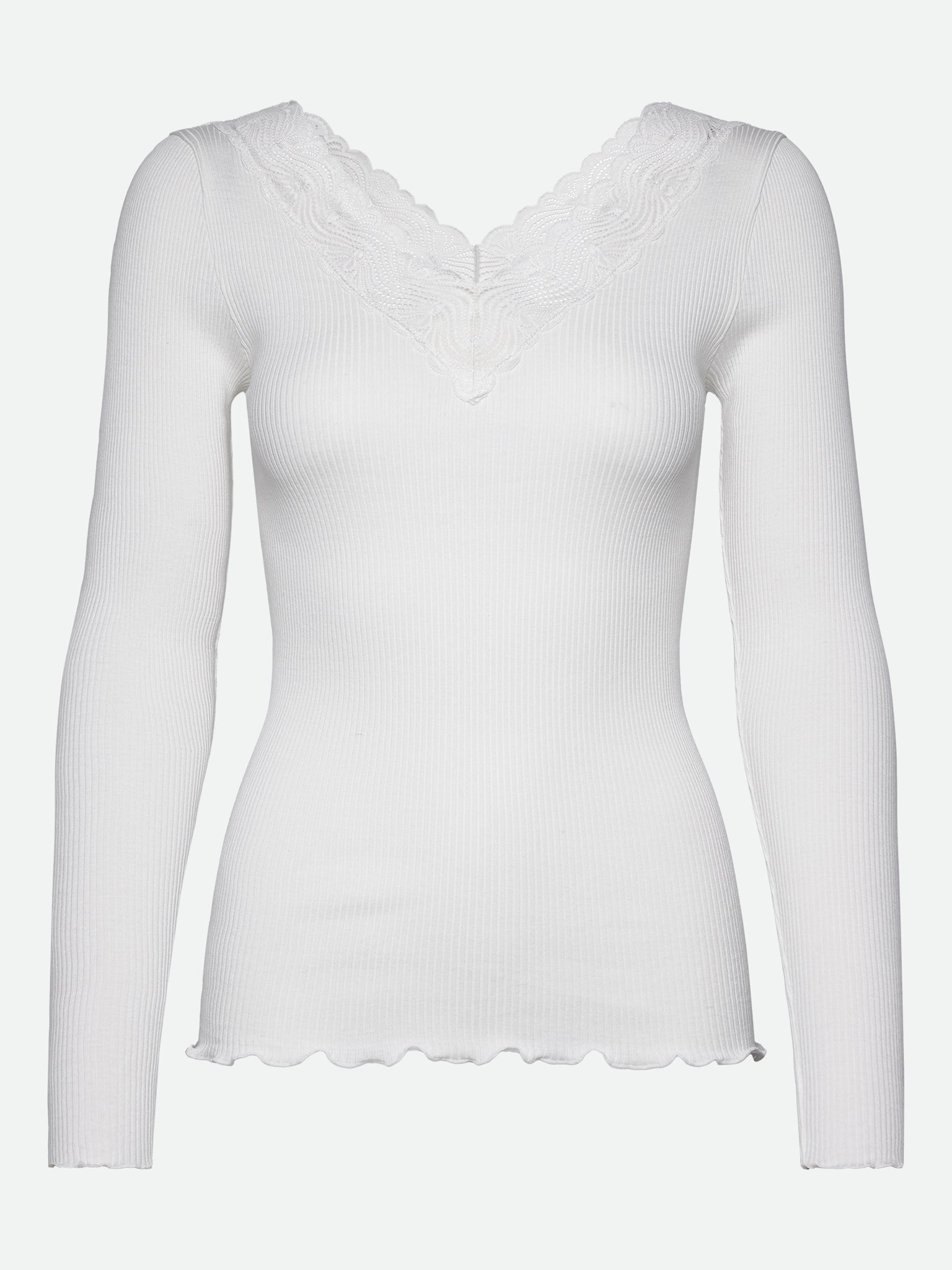 RWBeatha Silk LS V-neck T-shirt T-SHIRT LS Rosemunde XS ivory