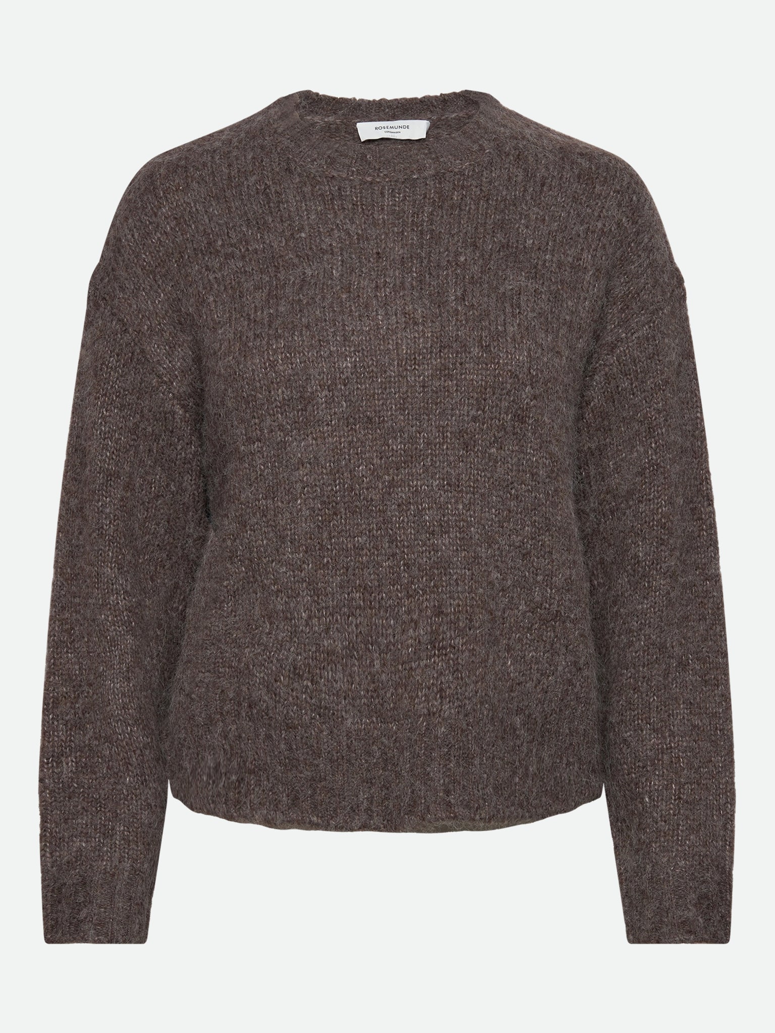 RKTulip Wool Blend LS Short O-neck Pullover PULLOVER Rosemunde Girls 128 brown grey mel