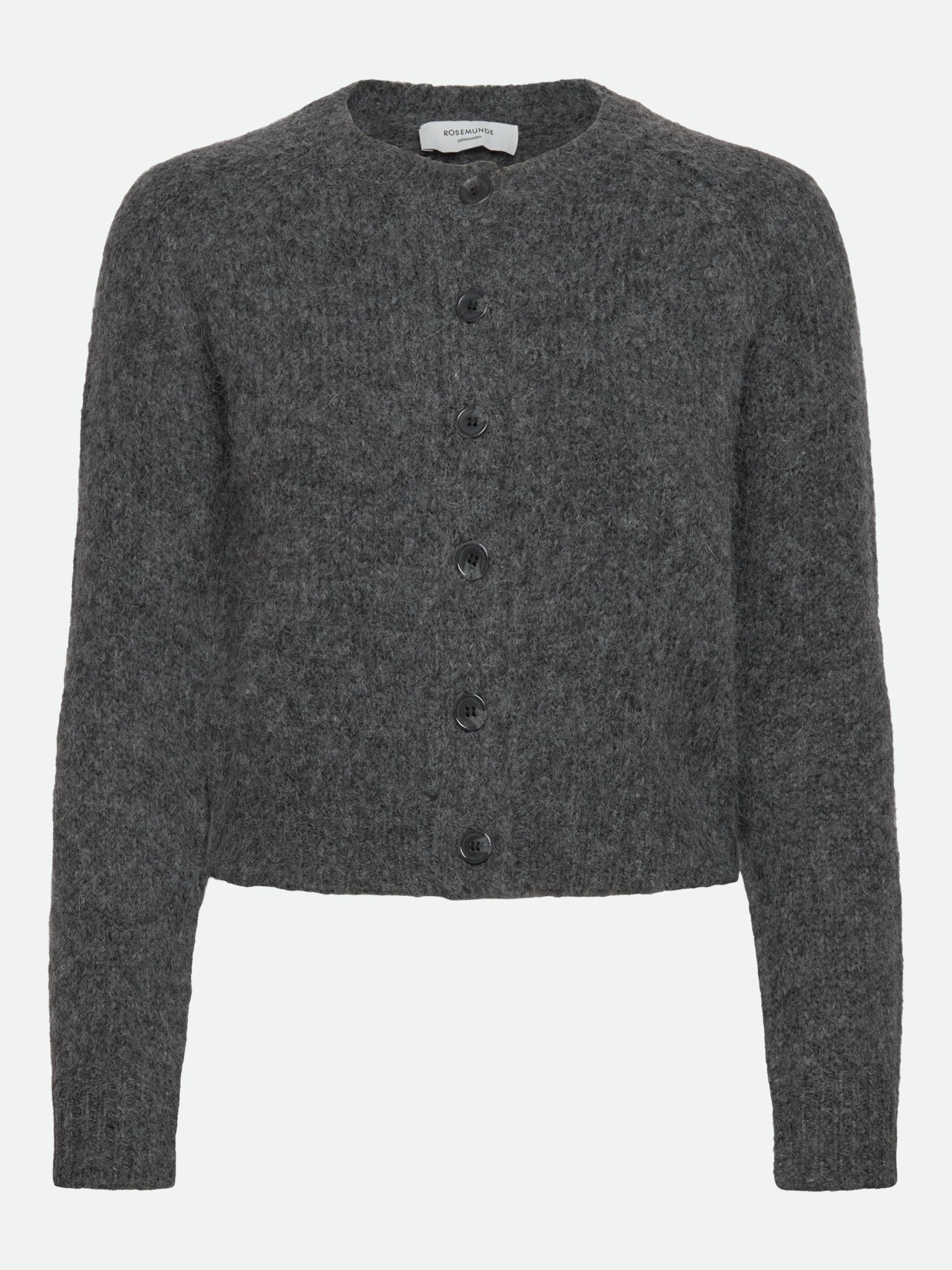 RKTulip Wool Blend LS Short Cardigan CARDIGAN Rosemunde Girls 128 medium grey melange
