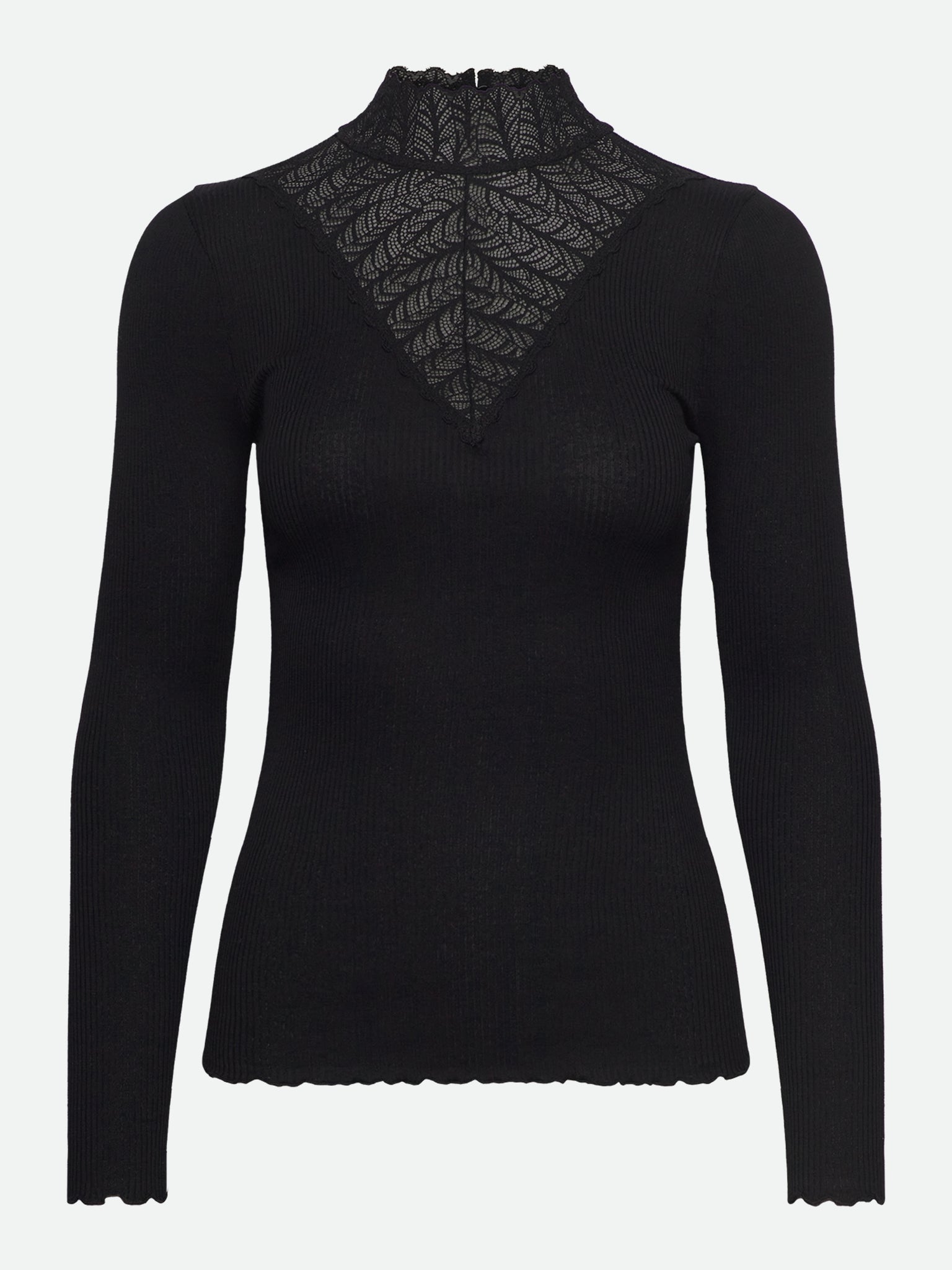 RWBeatha Silk LS Lace T-shirt T-SHIRT LS Rosemunde Woman XS black