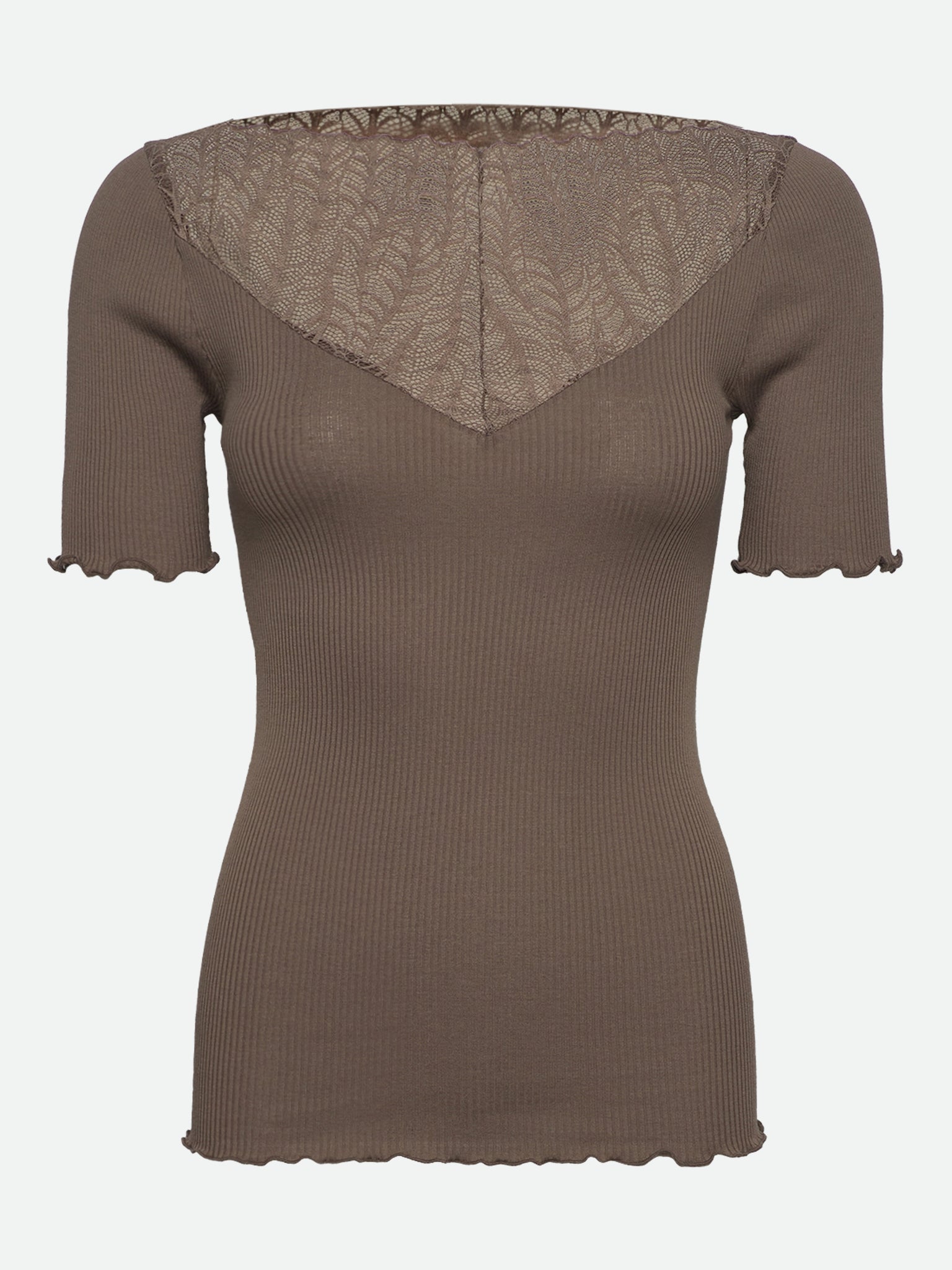 RWBeatha Silk 2/4 SS Boatneck Lace T-shirt T-SHIRT SS Rosemunde Woman XS falcon