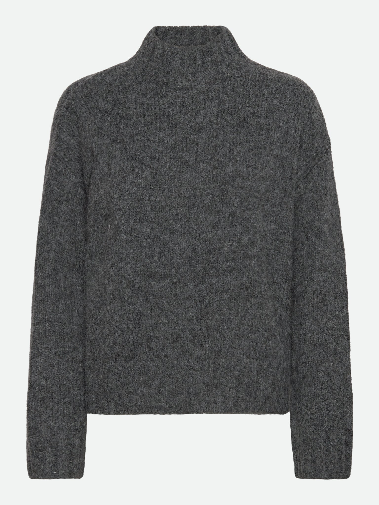 RWTulip Wool Blend LS Turtleneck Plain Pullover PULLOVER Rosemunde Woman XS medium grey melange