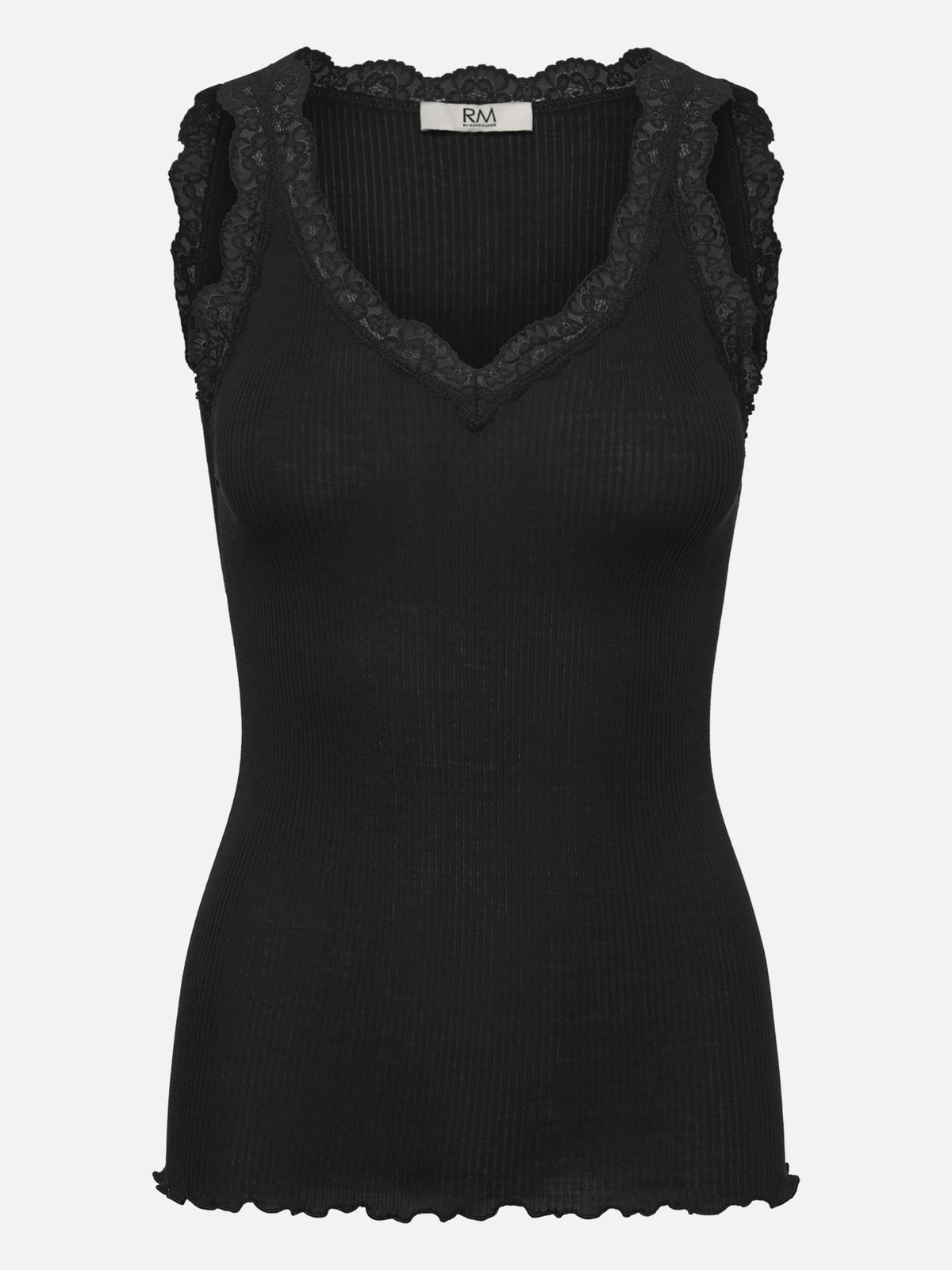 RMWBalta Modal Lace SL V-neck Top TOP Rosemunde Woman XS black
